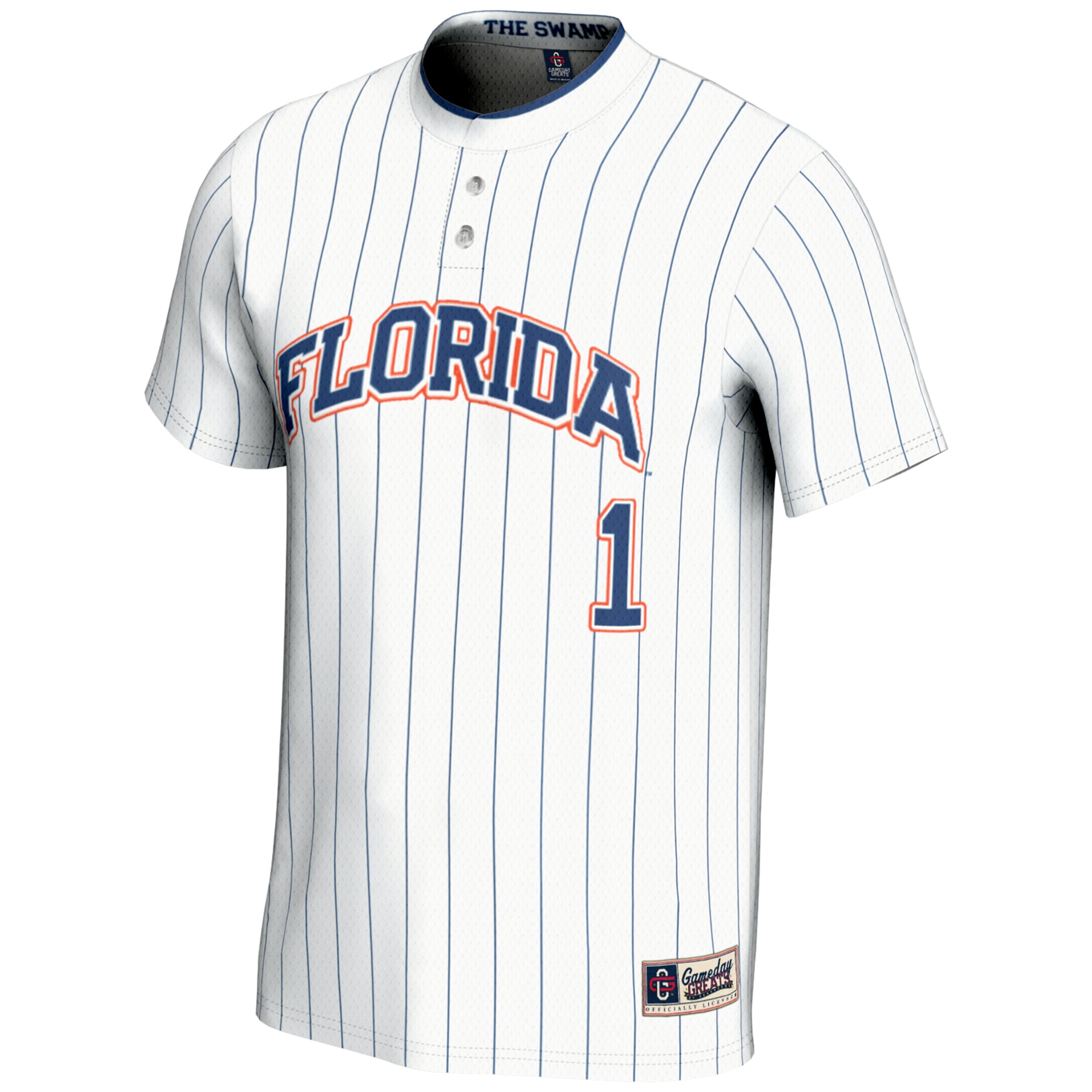 #1 Florida Gators Lightweight Softball Jersey White - front view