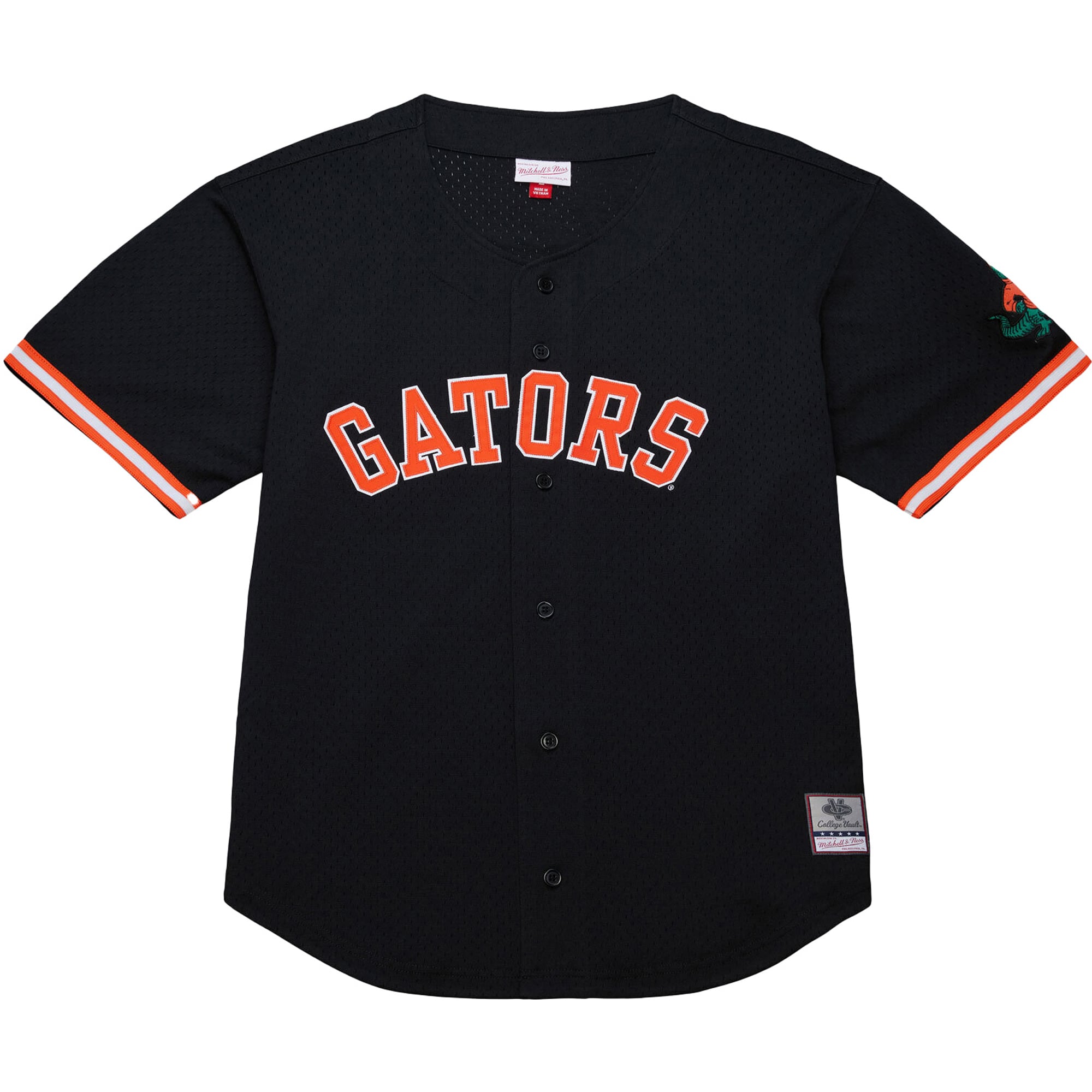 Florida Gators On The Clock Full-Button Fashion Jersey Black - front view