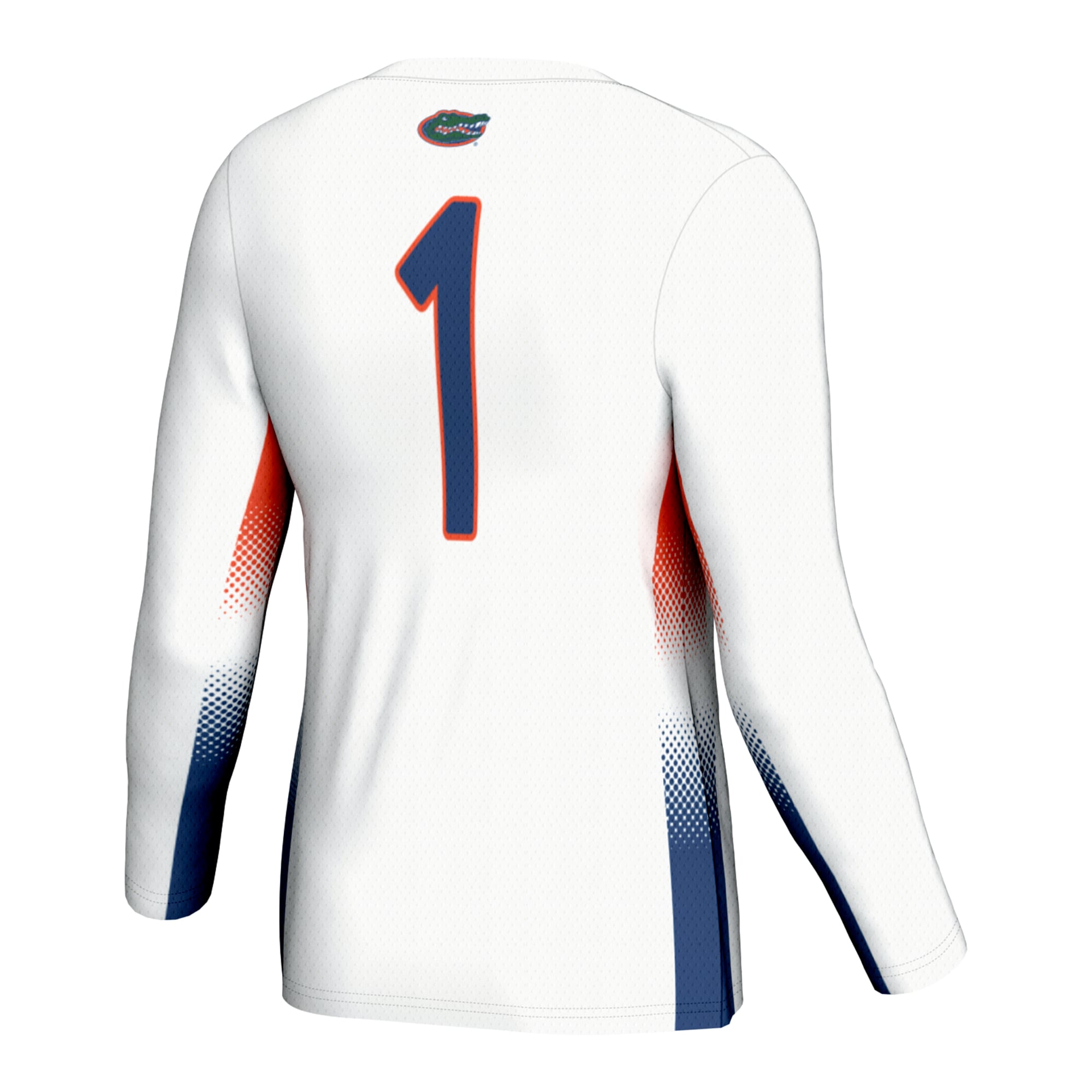#1 Florida Gators Unisex Lightweight Volleyball Jersey White - back view