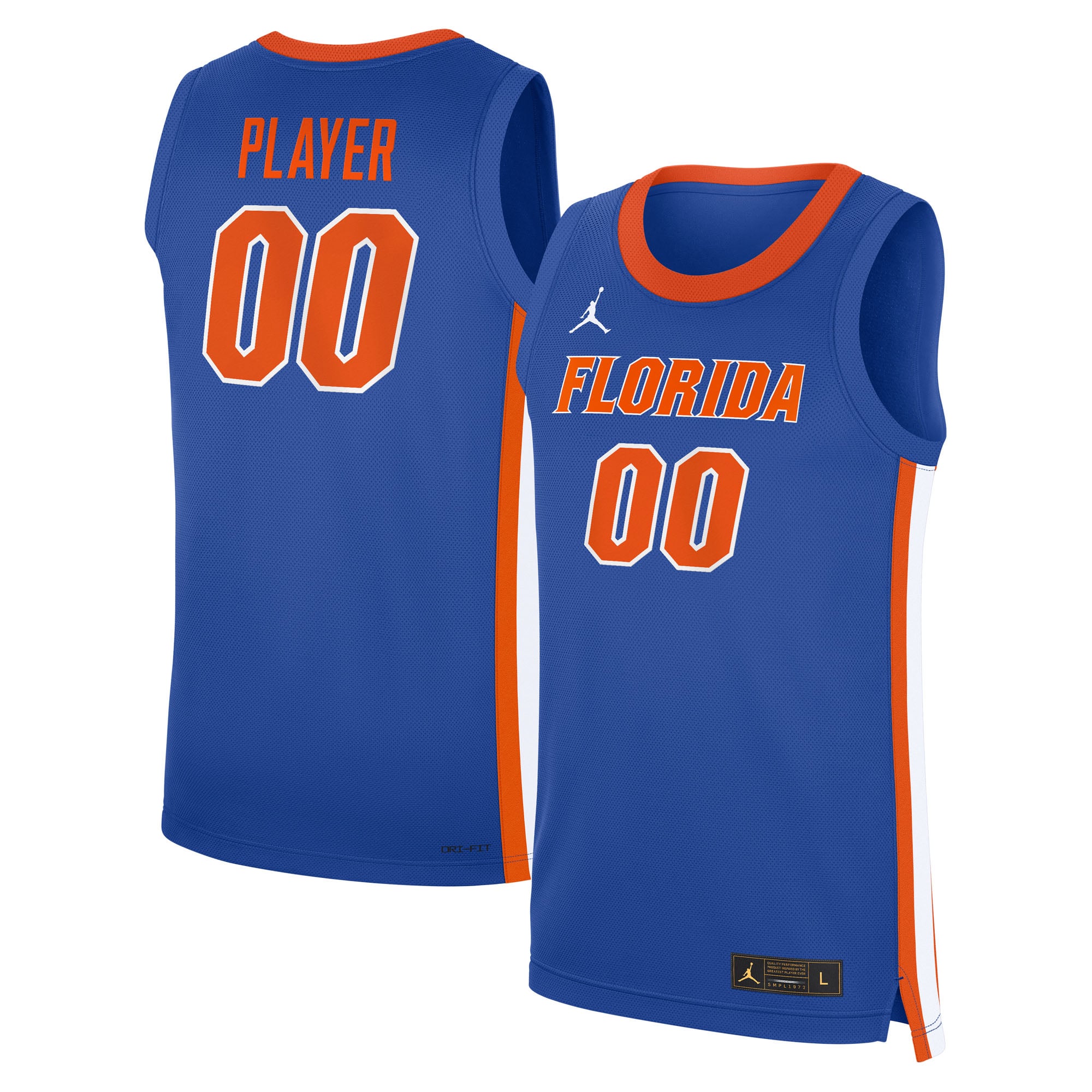 Florida Gators Unisex Men's Basketball Jersey Royal - front and back view