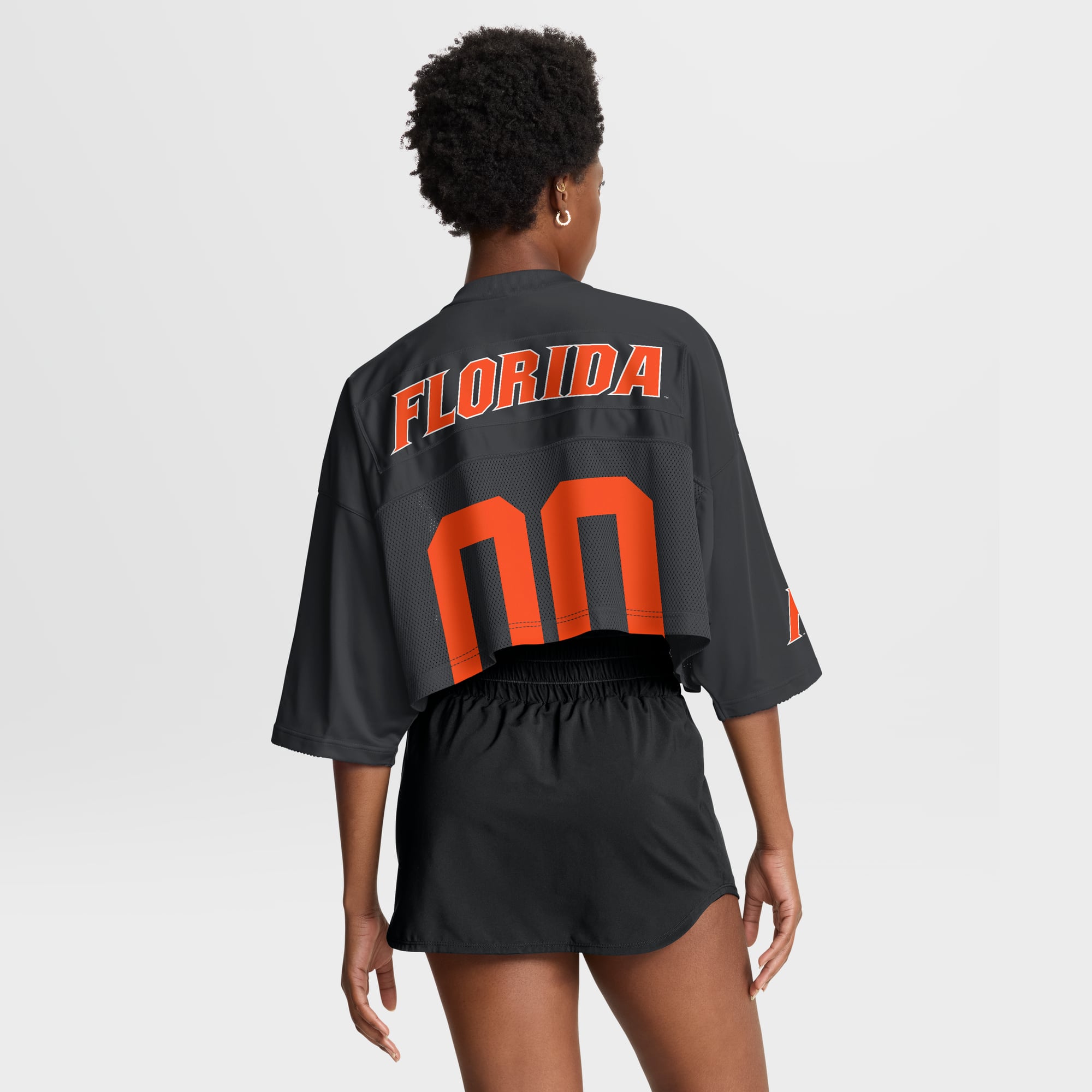 Florida Gators Women's Cropped Mesh Fashion Jersey Black - model back view