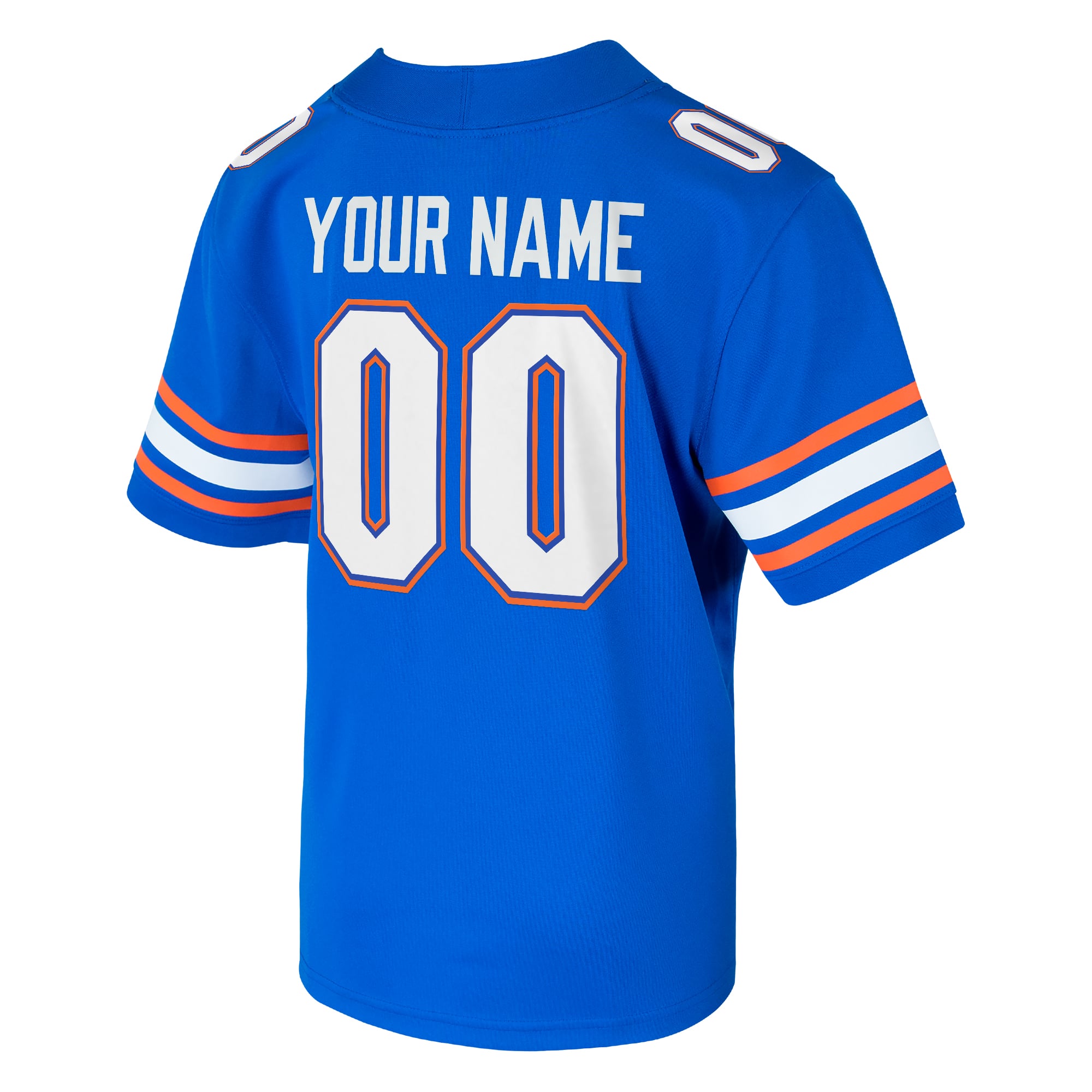 Florida Gators Youth Custom Football Jersey - Royal - back view