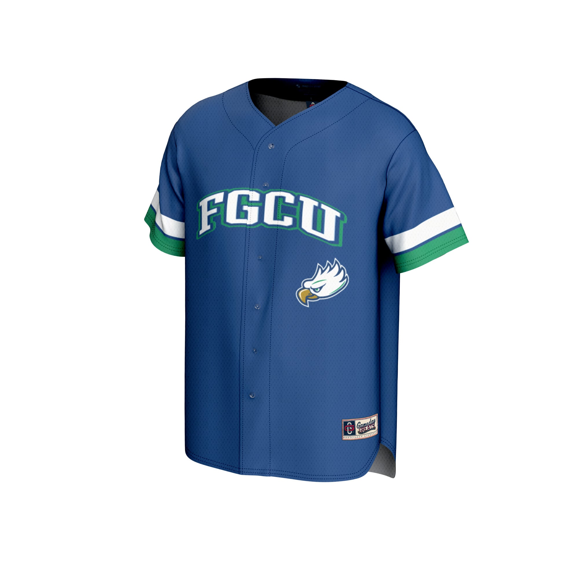 Florida Gulf Coast Eagles Baseball Jersey Blue - front view