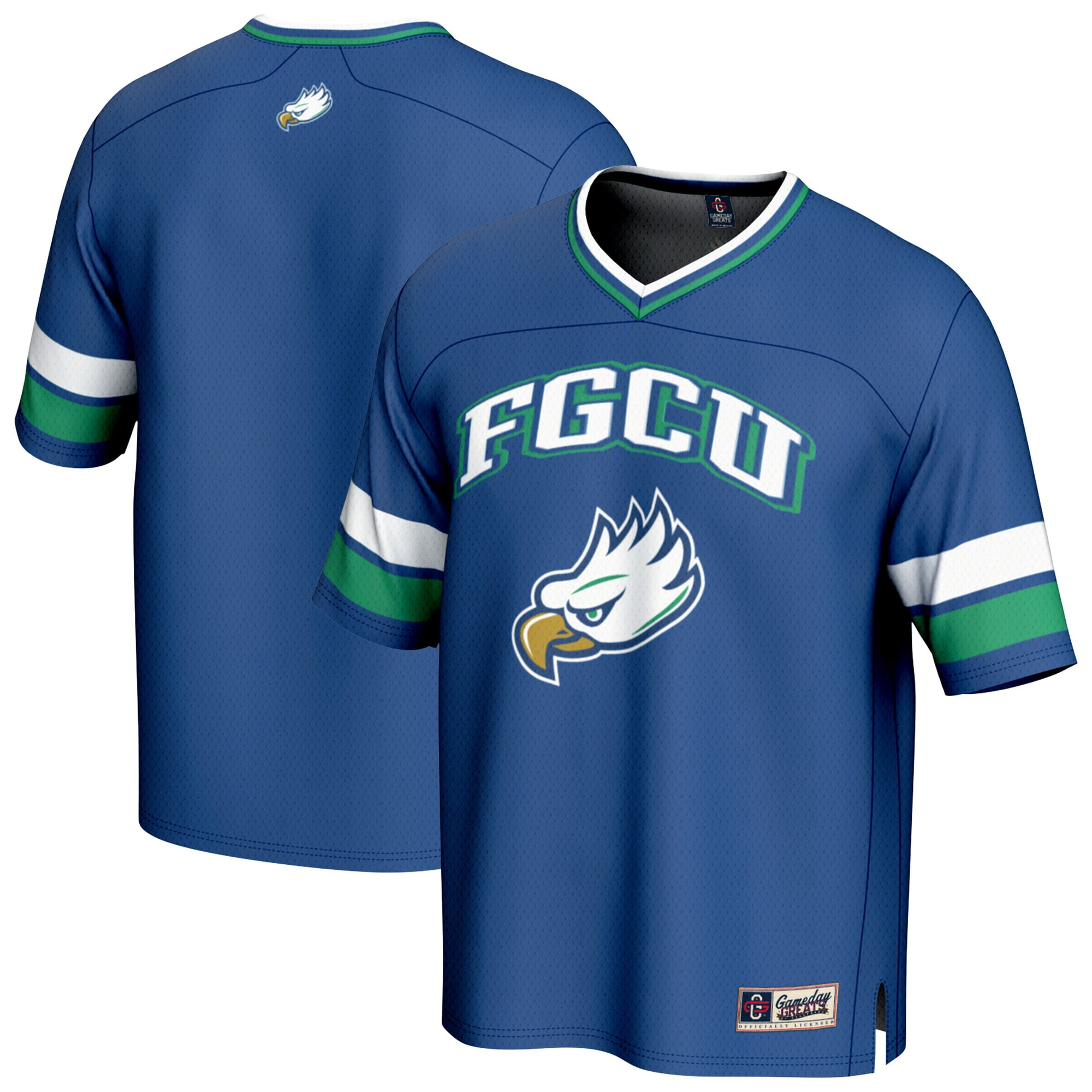 Florida Gulf Coast Eagles Football Jersey Blue - front and back view