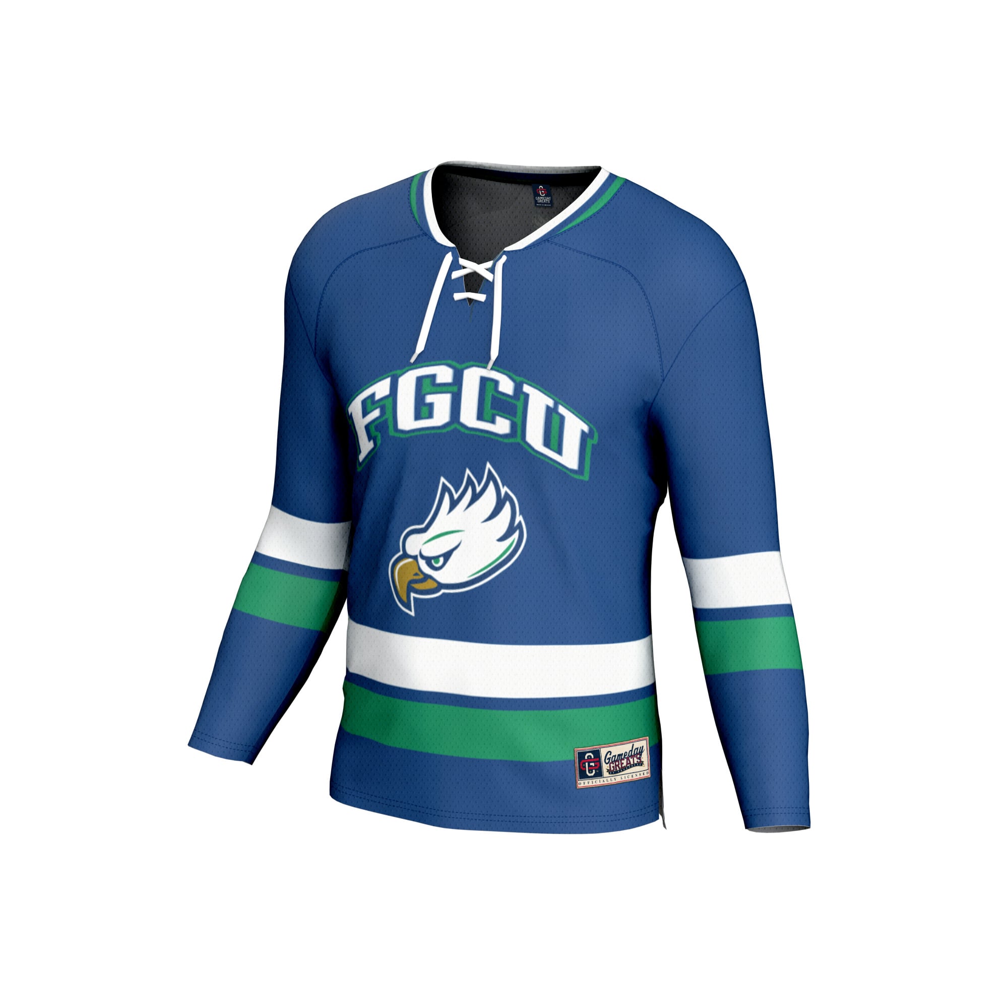 Florida Gulf Coast Eagles Hockey Jersey Blue - front view