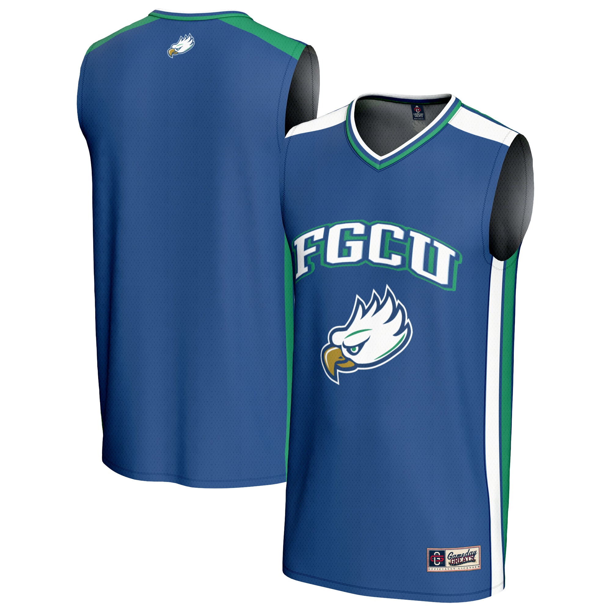 Florida Gulf Coast Eagles Youth Basketball Jersey Blue - front and back view
