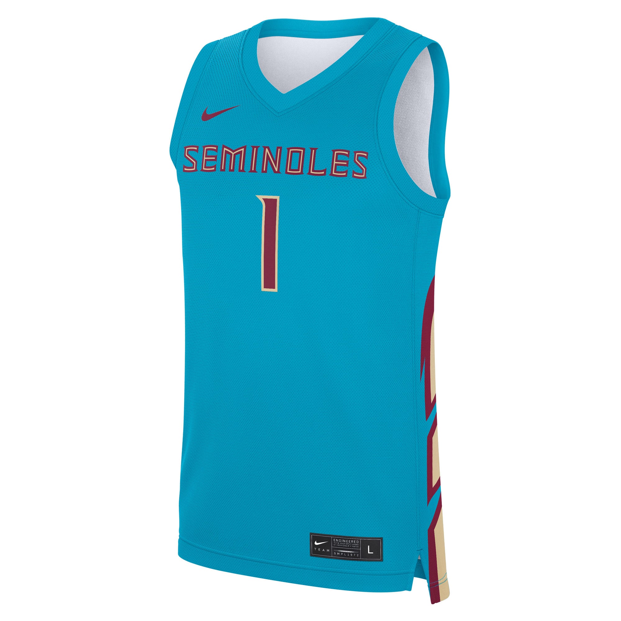 #1 Florida State Seminoles Alternate Jersey Turquoise - front view