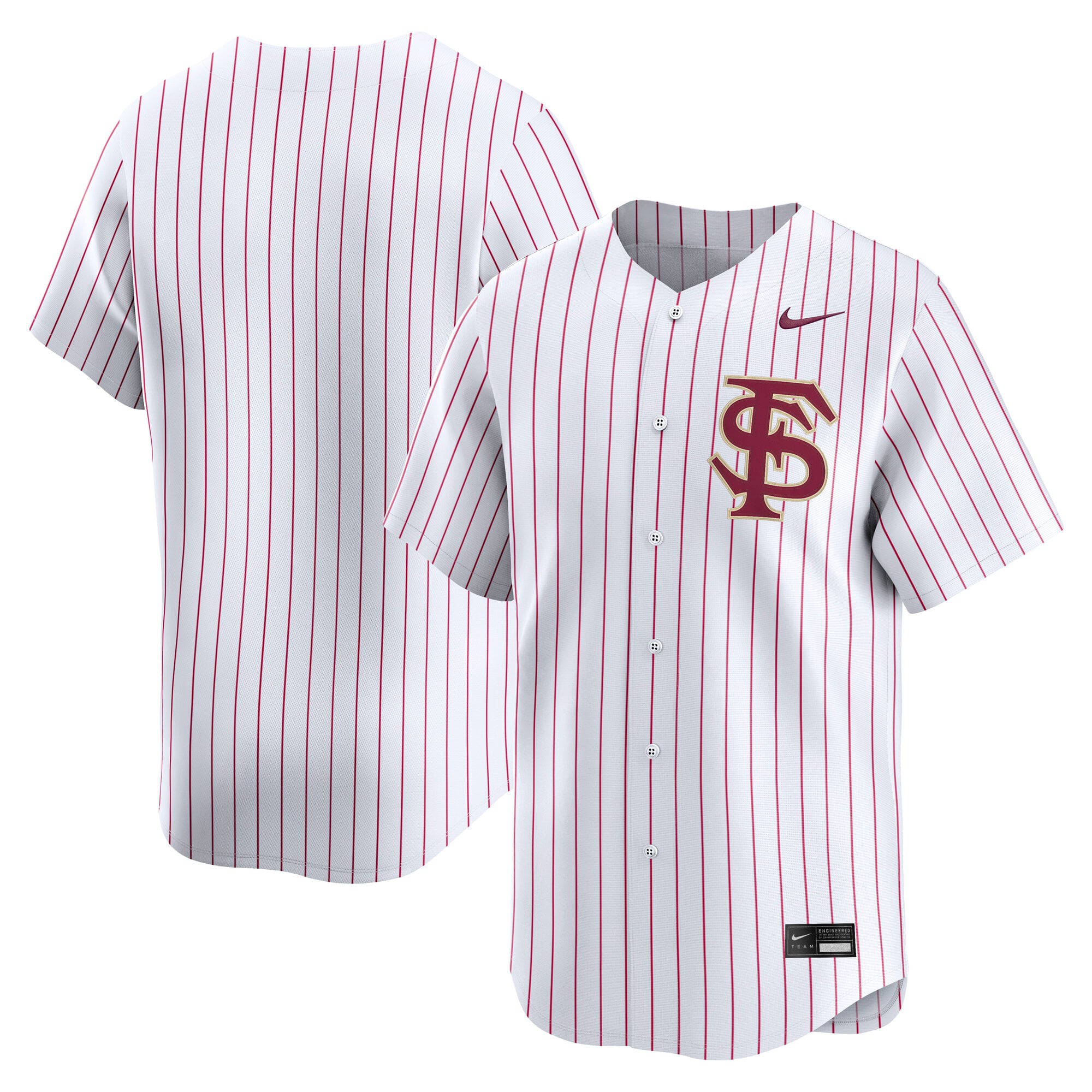 Florida State Seminoles Baseball Jersey White - front and back view