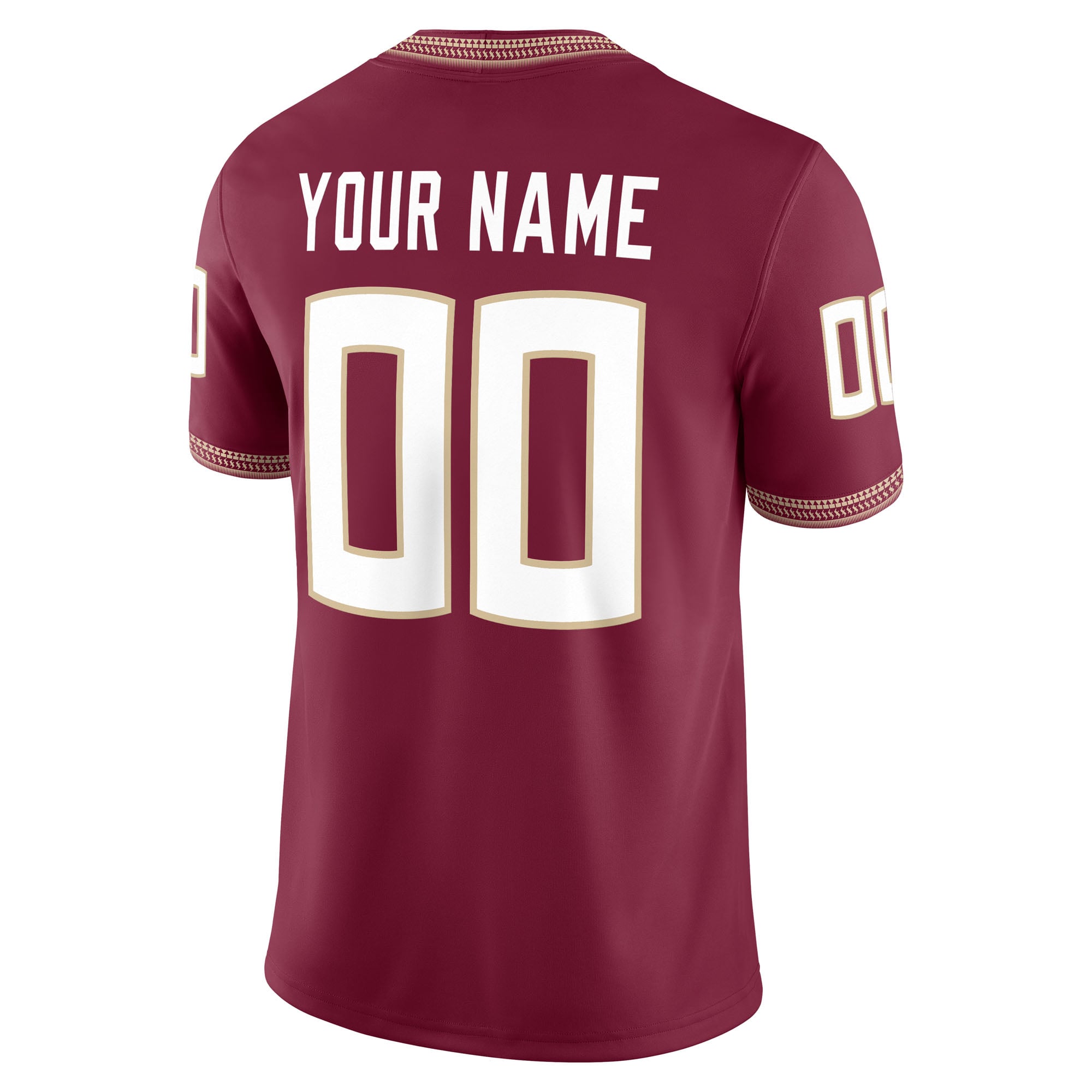 Florida State Seminoles Custom Football Jersey Garnet - back view