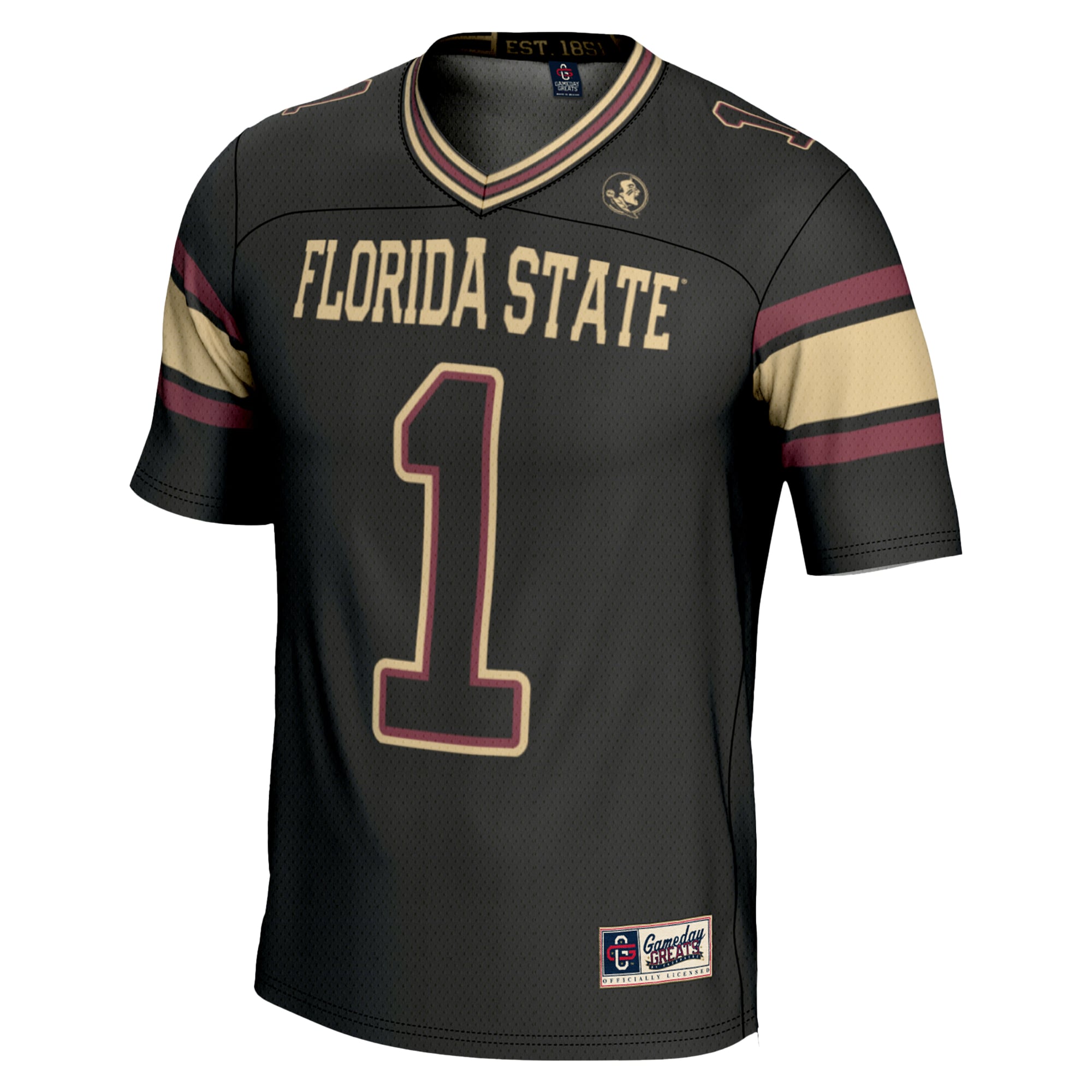 #1 Florida State Seminoles Endzone Football Jersey Black - back view