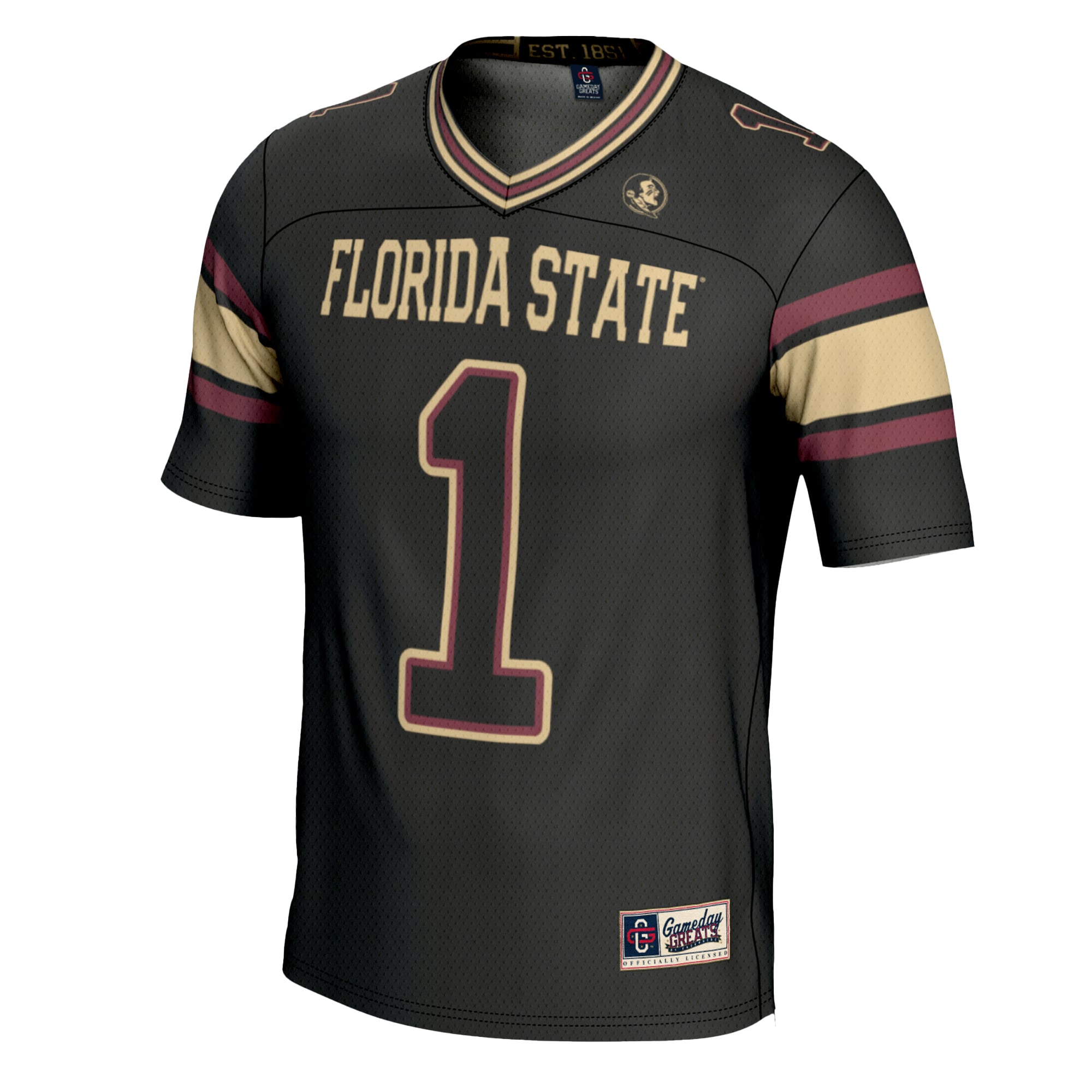 #1 Florida State Seminoles Football Jersey Black - front view