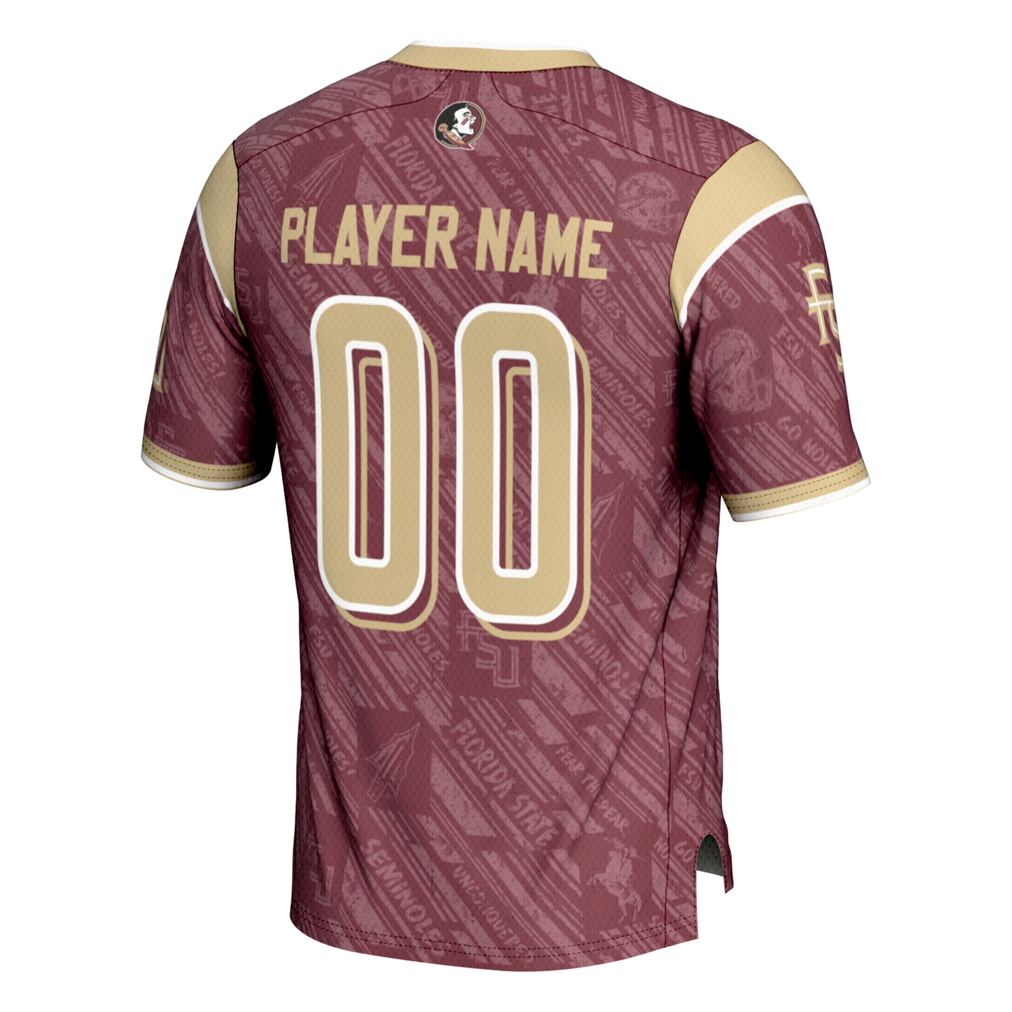 Florida State Seminoles Highlight Print Football Jersey Garnet - back view