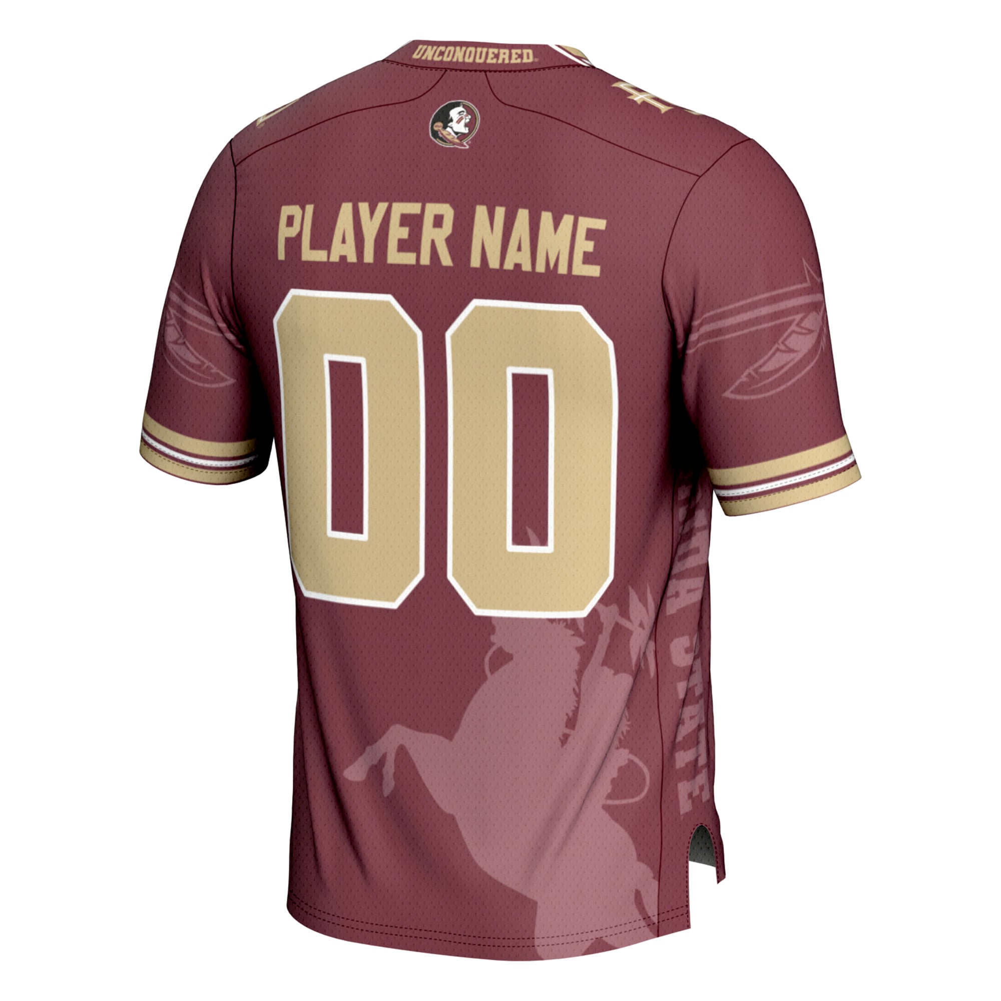 Florida State Seminoles Icon Print Football Jersey Garnet - back view