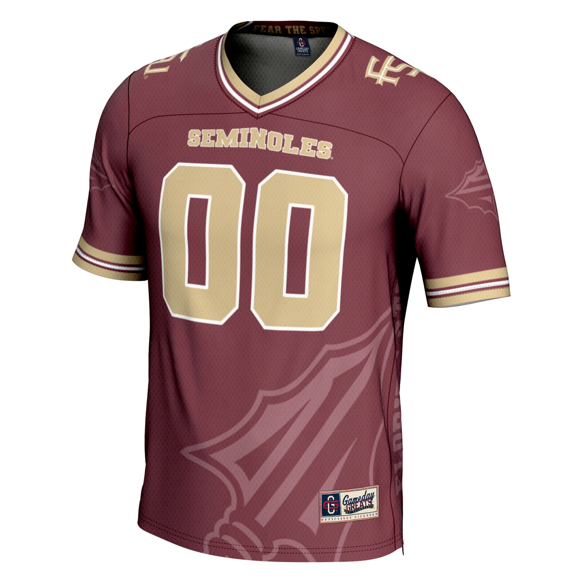 Florida State Seminoles Icon Print Football Jersey Garnet - front view
