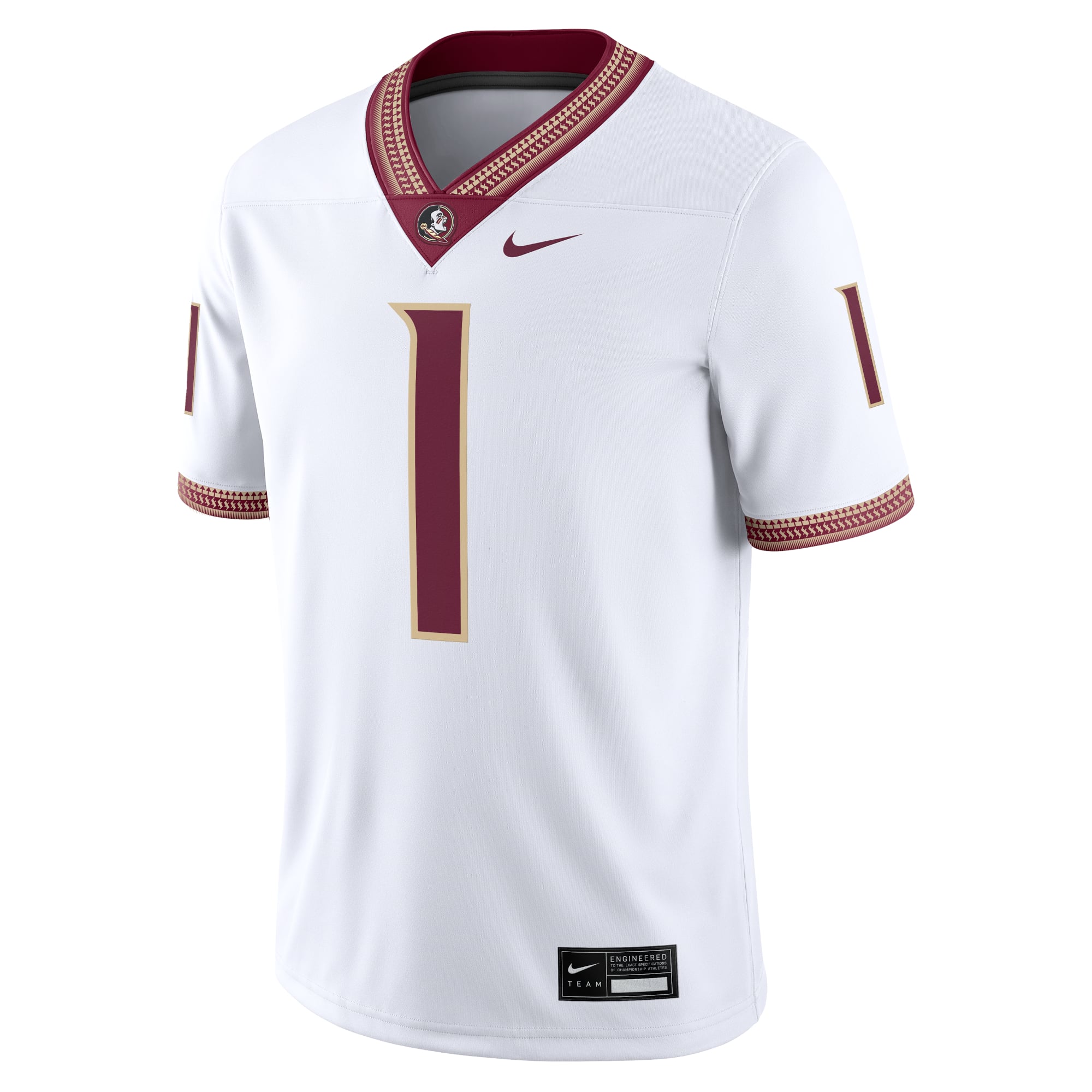 #1 Florida State Seminoles Jersey White - front view
