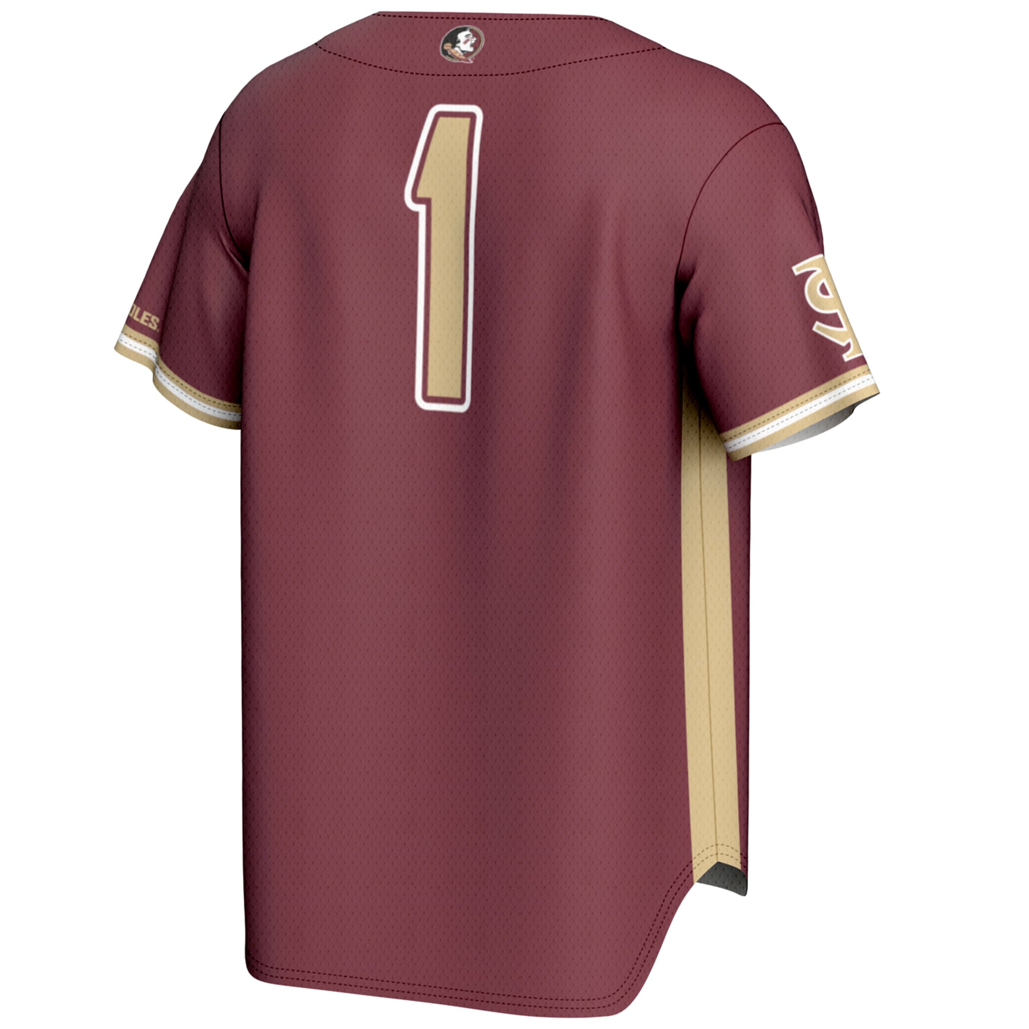#1 Florida State Seminoles Lightweight Baseball Jersey Garnet - back view
