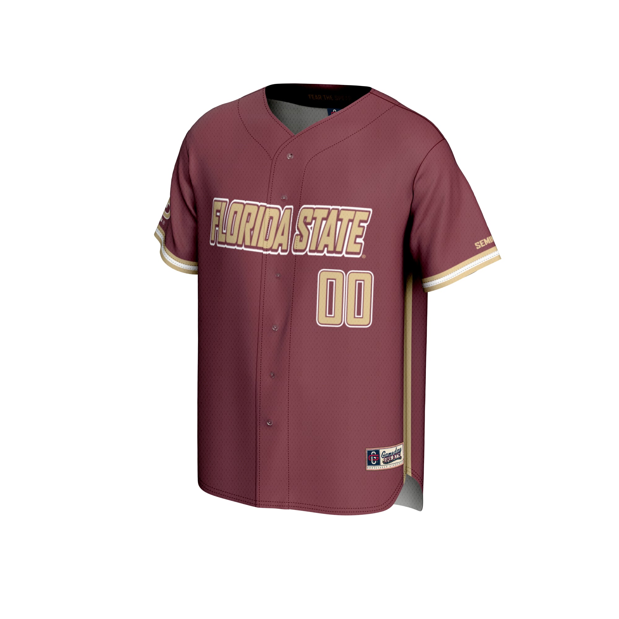 Florida State Seminoles Lightweight Baseball Jersey Garnet - front view