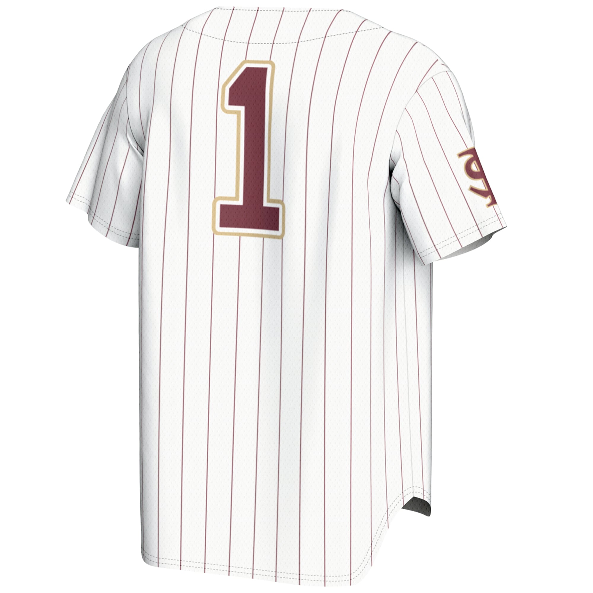 #1 Florida State Seminoles Lightweight Baseball Jersey White - back view