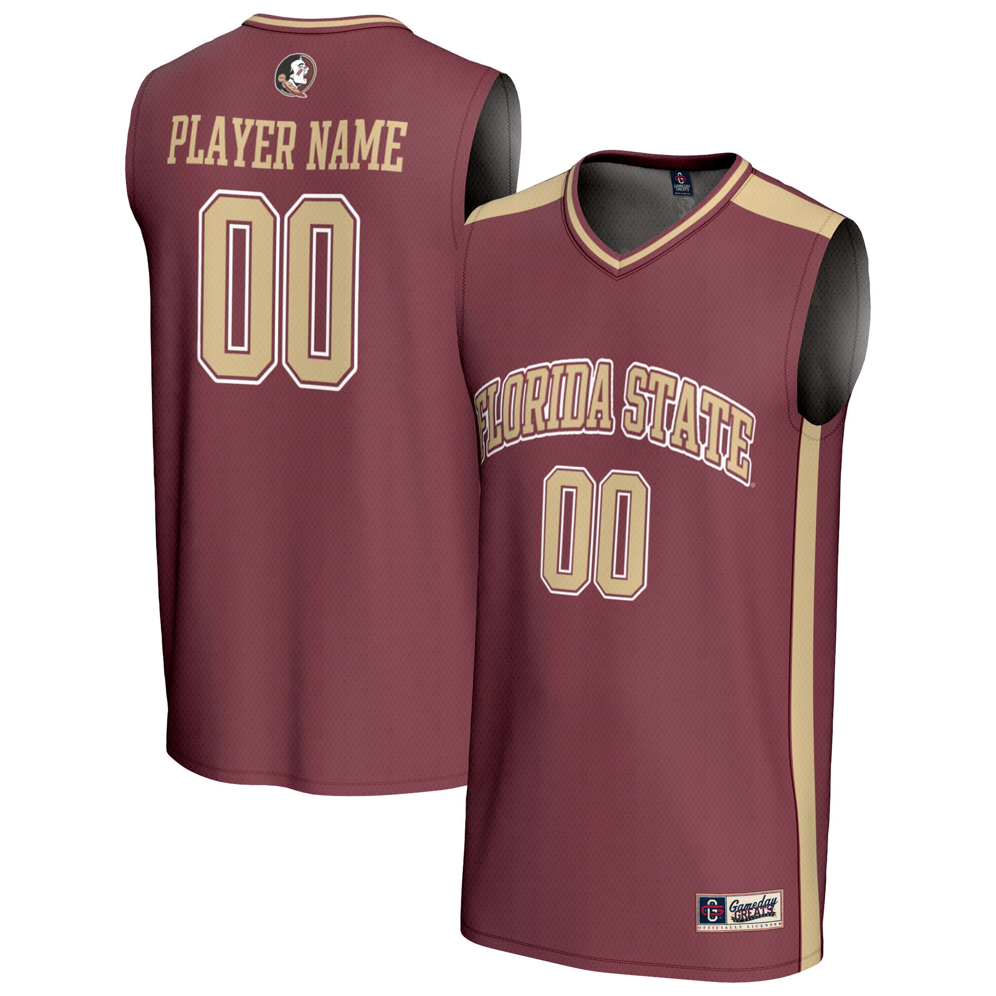 Florida State Seminoles Lightweight Basketball Fashion Jersey Garnet - front and back view