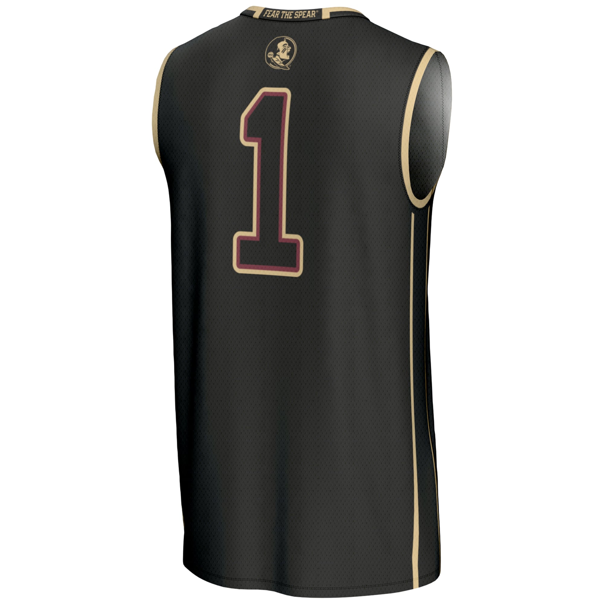 #1 Florida State Seminoles Lightweight Basketball Jersey Black - back view