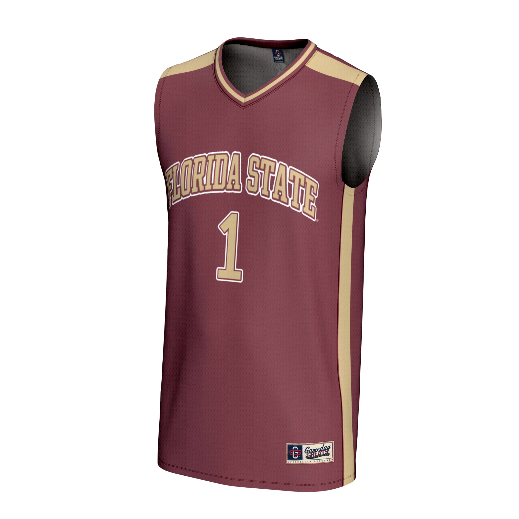 #1 Florida State Seminoles Unisex Lightweight Collegiate Basketball Fashion Jersey - front view