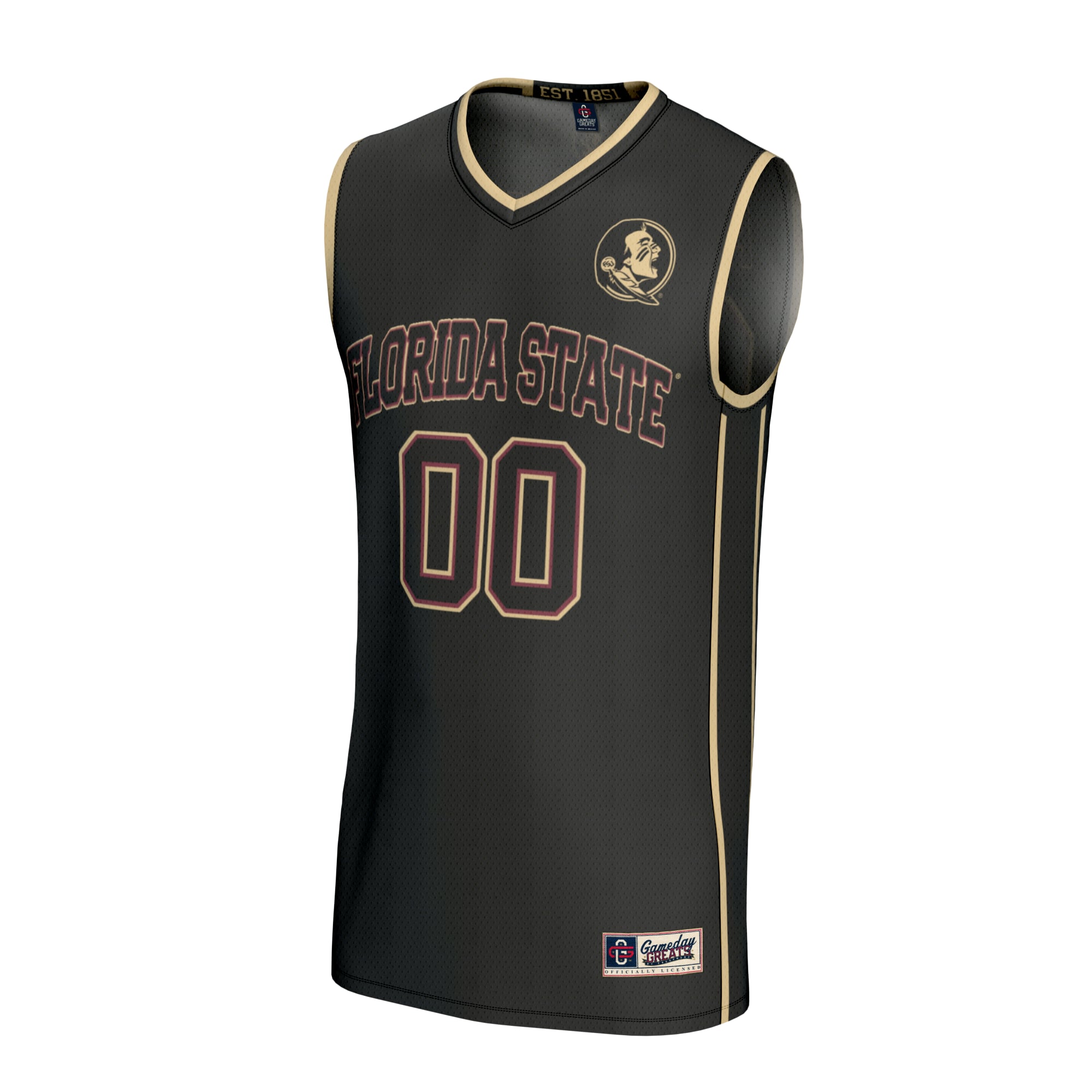 Florida State Seminoles Unisex Lightweight Collegiate Men's Basketball Fashion Jersey - front view