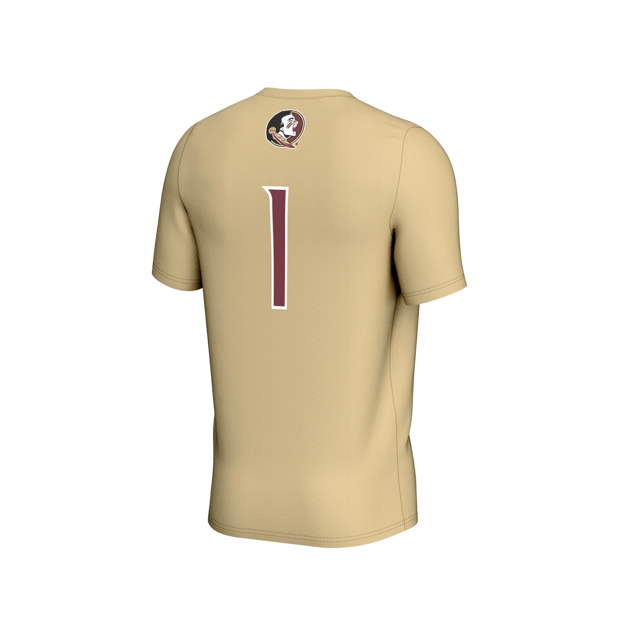 #1 Florida State Seminoles Unisex Lightweight Collegiate Soccer Fashion Jersey Gold - back view