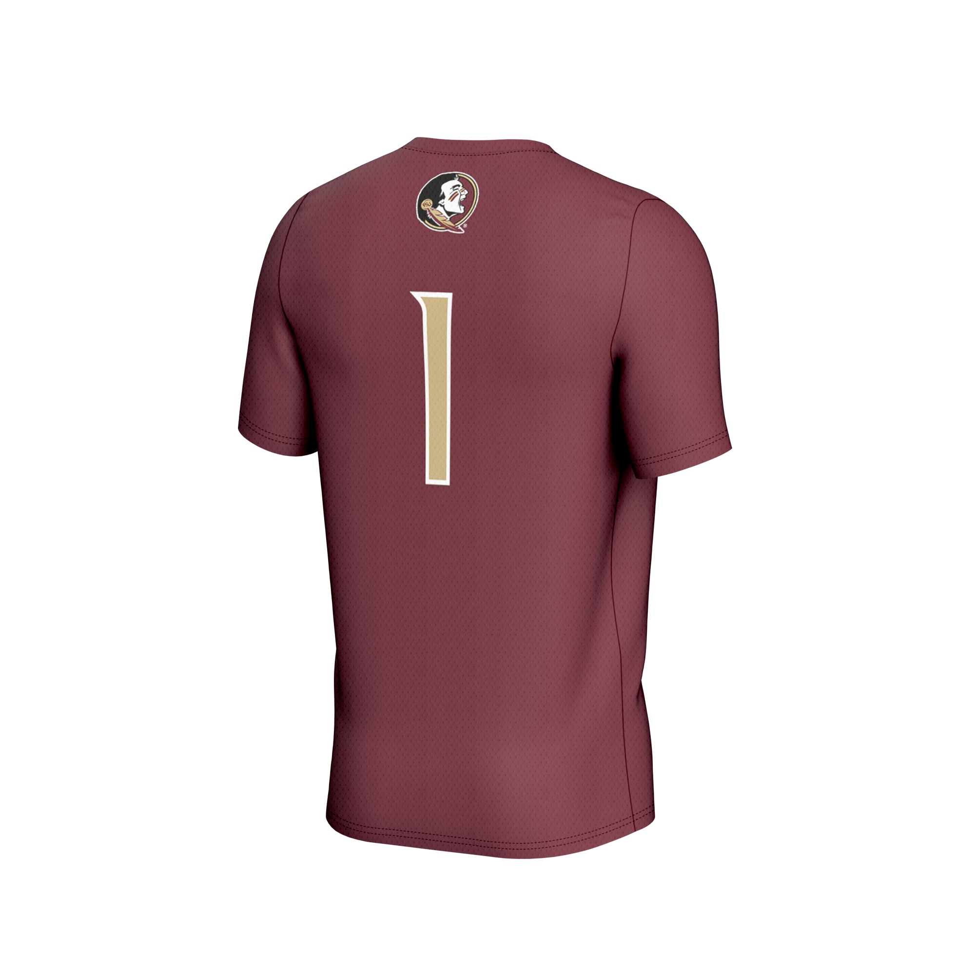 #1 Florida State Seminoles Youth Lightweight Collegiate Soccer Fashion Jersey Garnet - back view