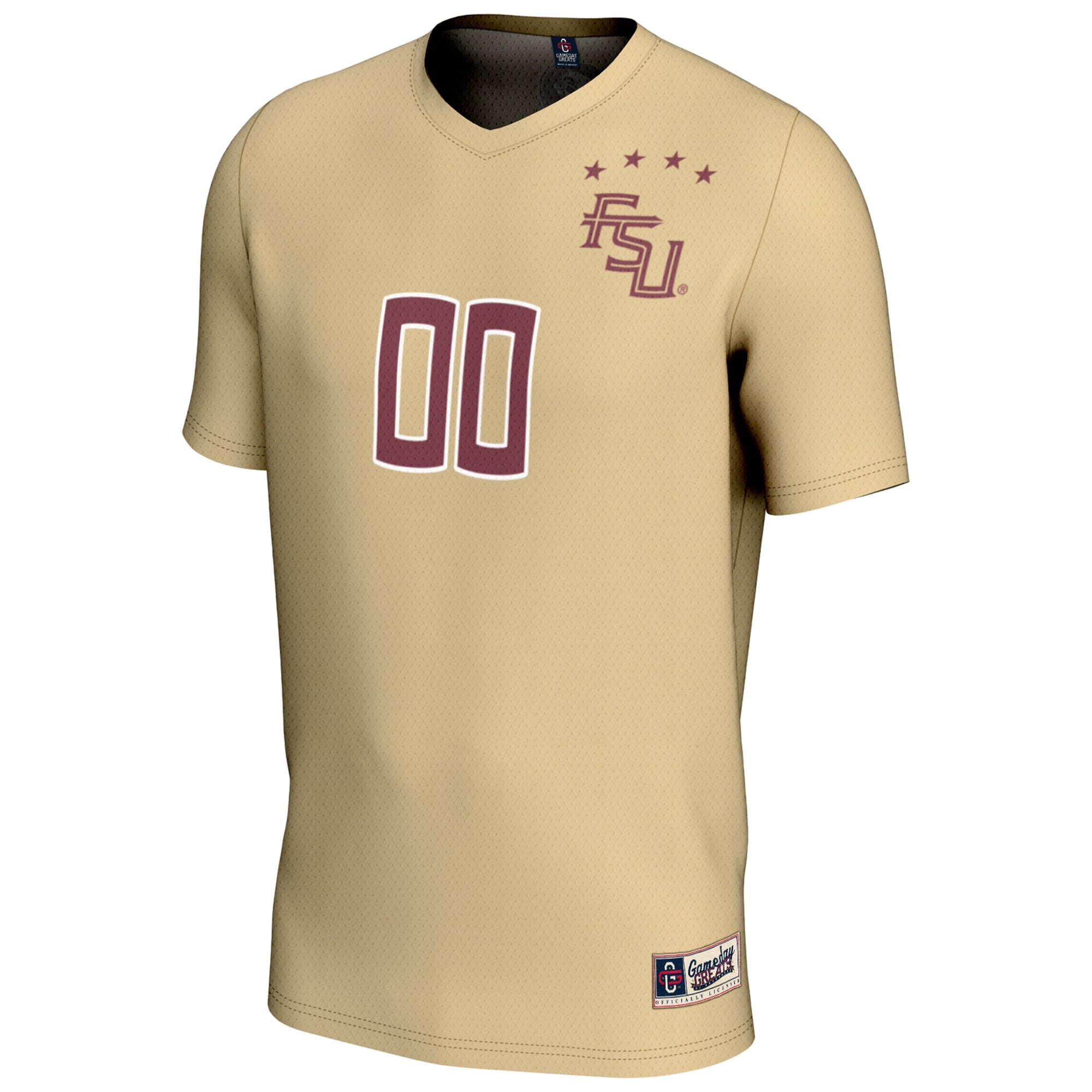 Florida State Seminoles Unisex Lightweight Collegiate Soccer Fashion Jersey Gold - front view