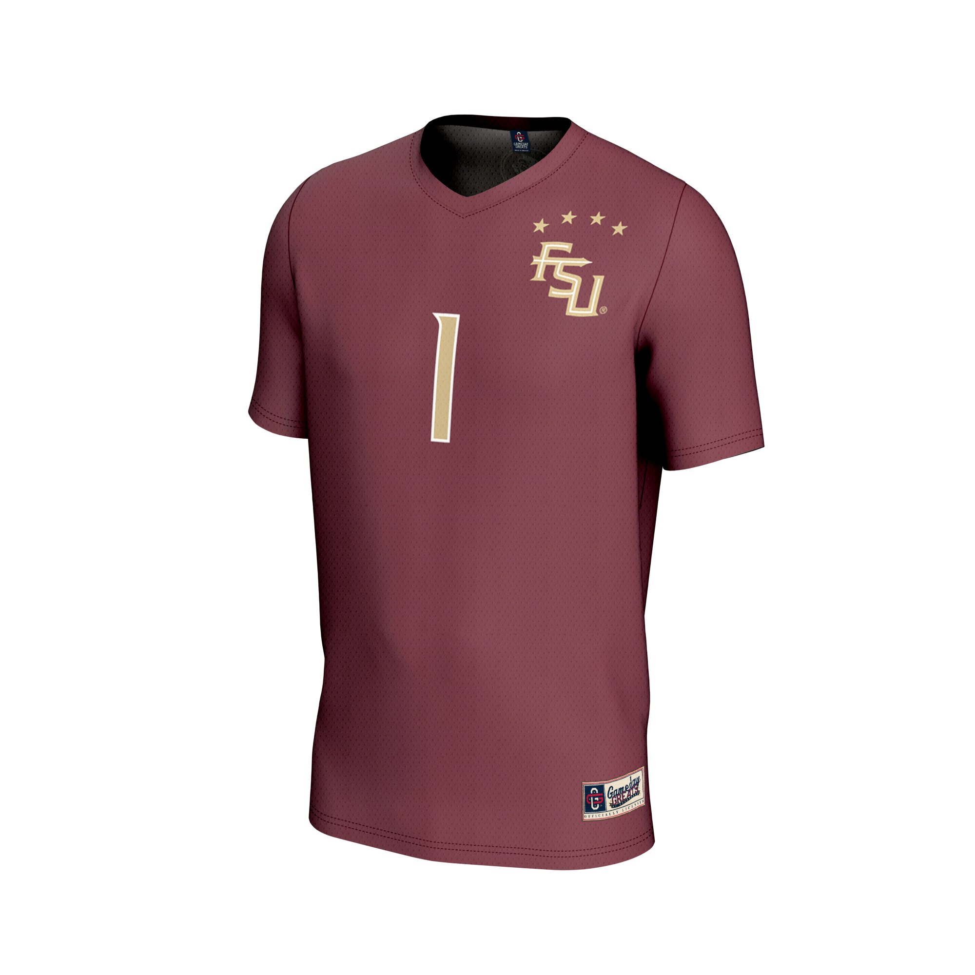 #1 Florida State Seminoles Youth Lightweight Collegiate Soccer Fashion Jersey Garnet - front view