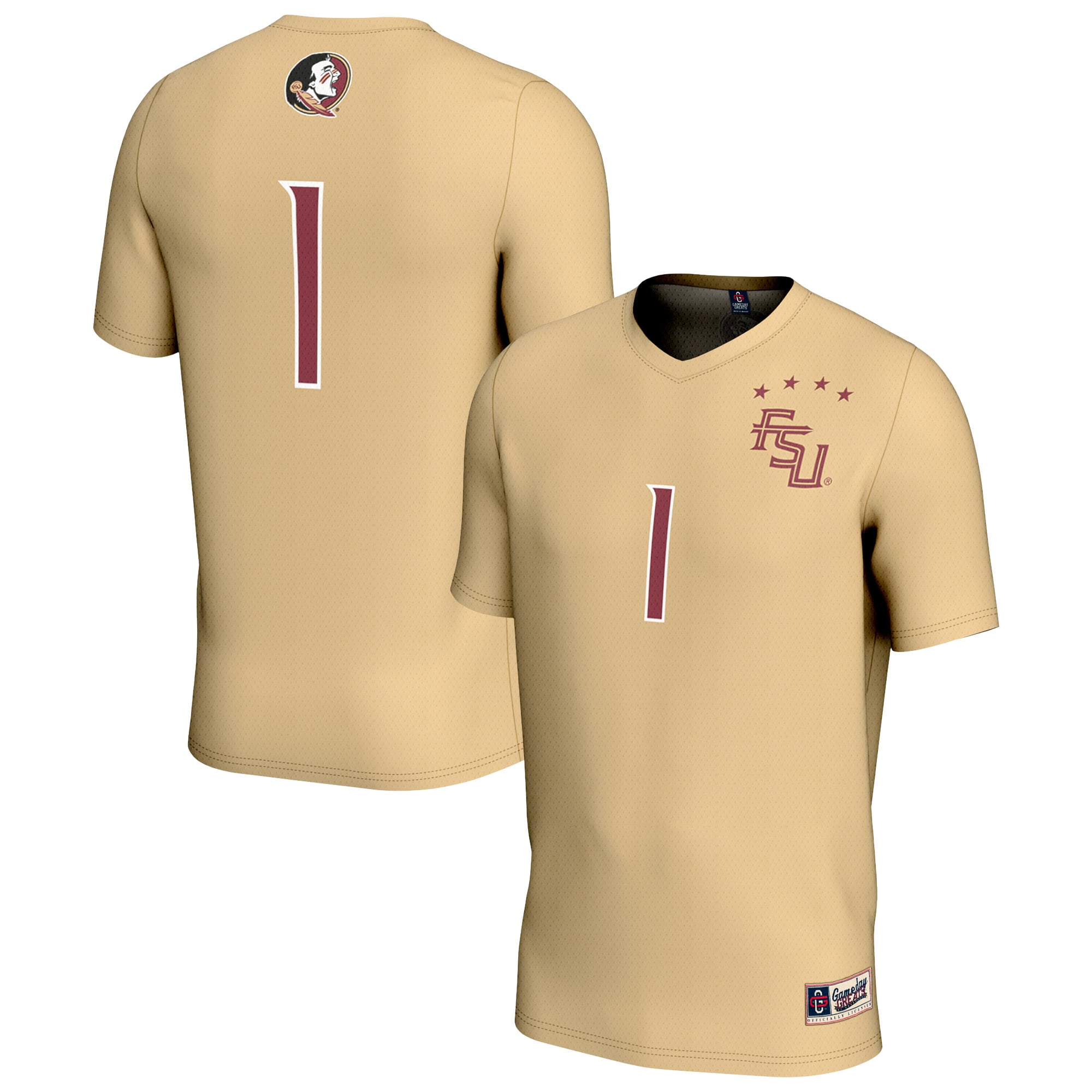 #1 Florida State Seminoles Unisex Lightweight Collegiate Soccer Fashion - front and back view