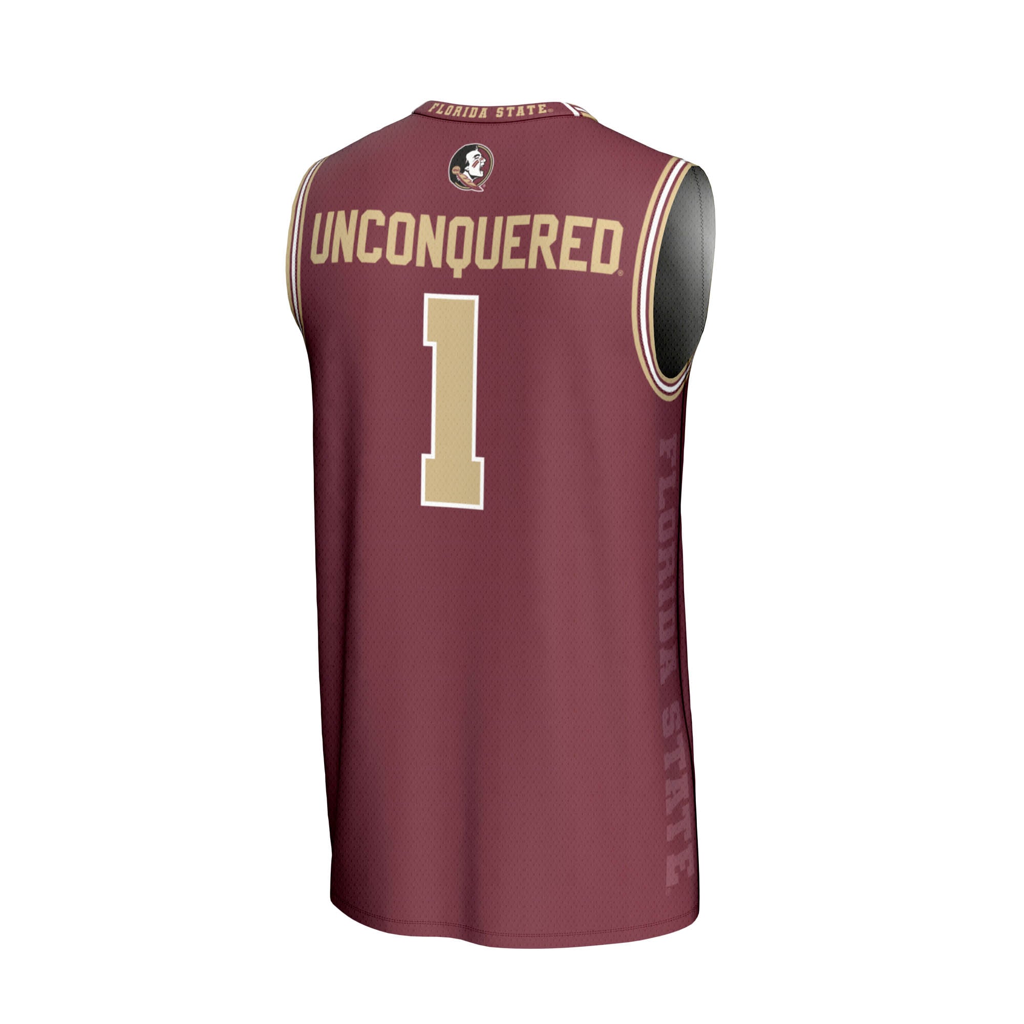 #1 Florida State Seminoles Unisex Lightweight Icon Print Basketball Jersey Garnet - back view