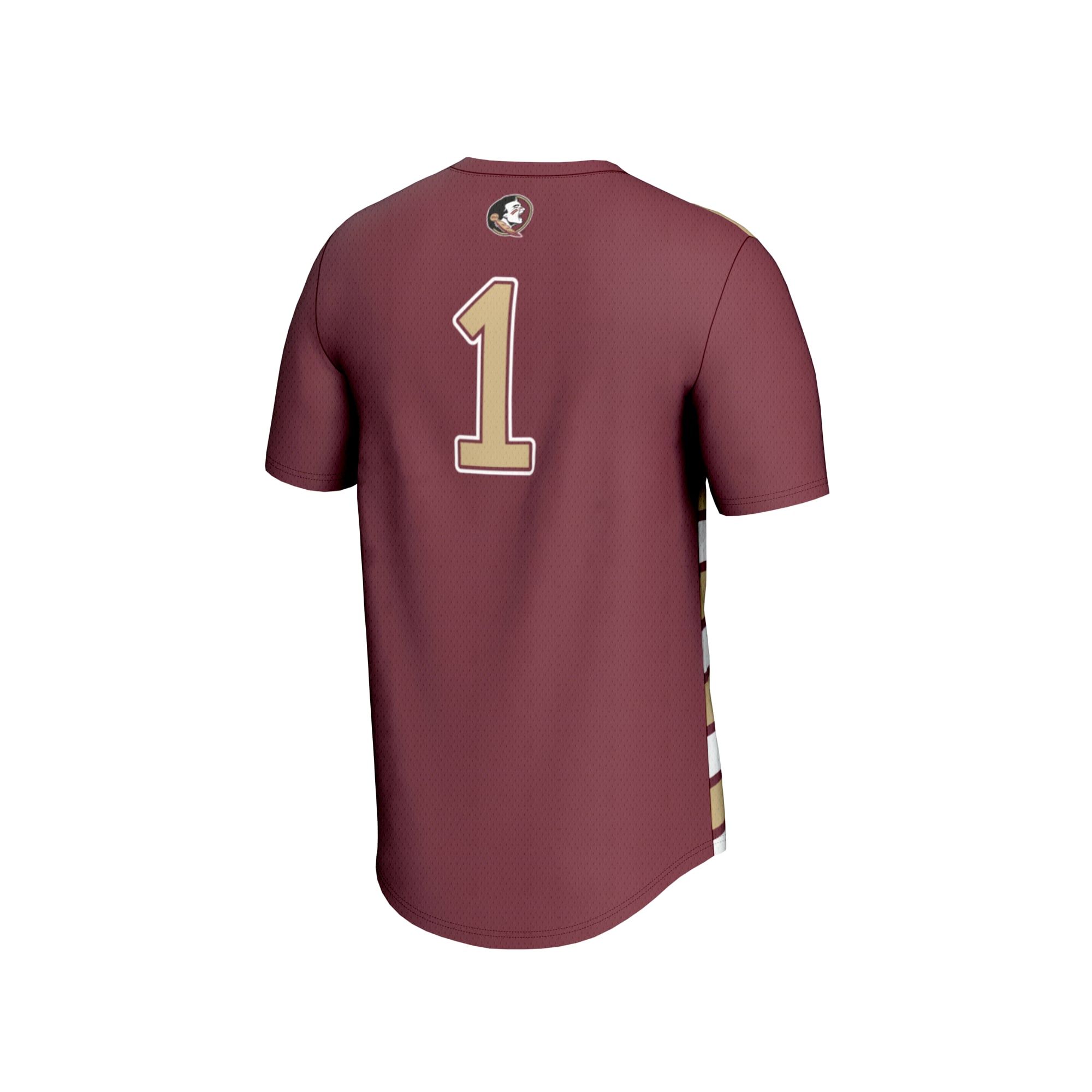 #1 Florida State Seminoles Unisex Lightweight Soccer Fashion Jersey Garnet - back view