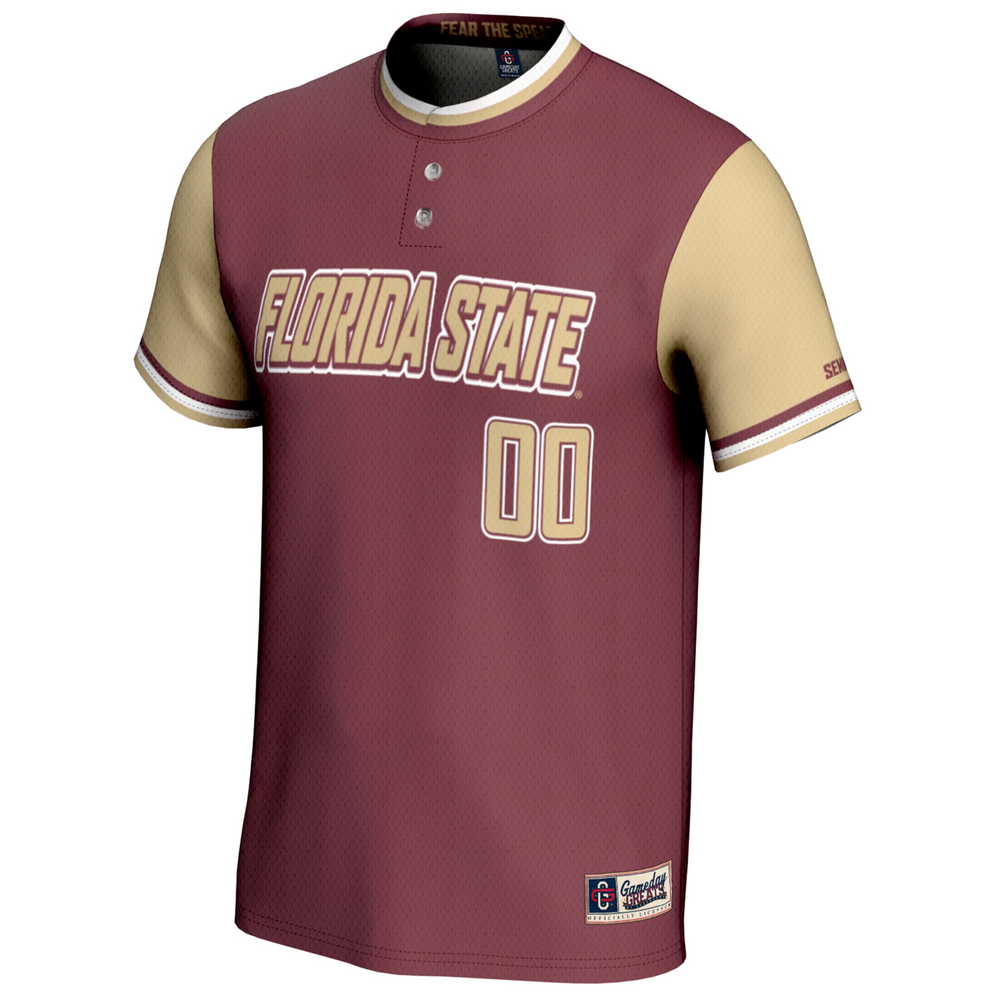Florida State Seminoles Unisex Lightweight Softball Jersey Garnet - front view