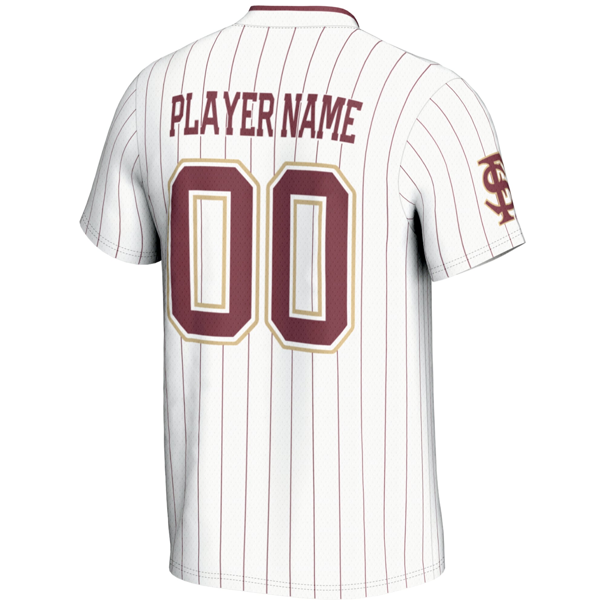 Florida State Seminoles Unisex Lightweight Softball Jersey White - back view