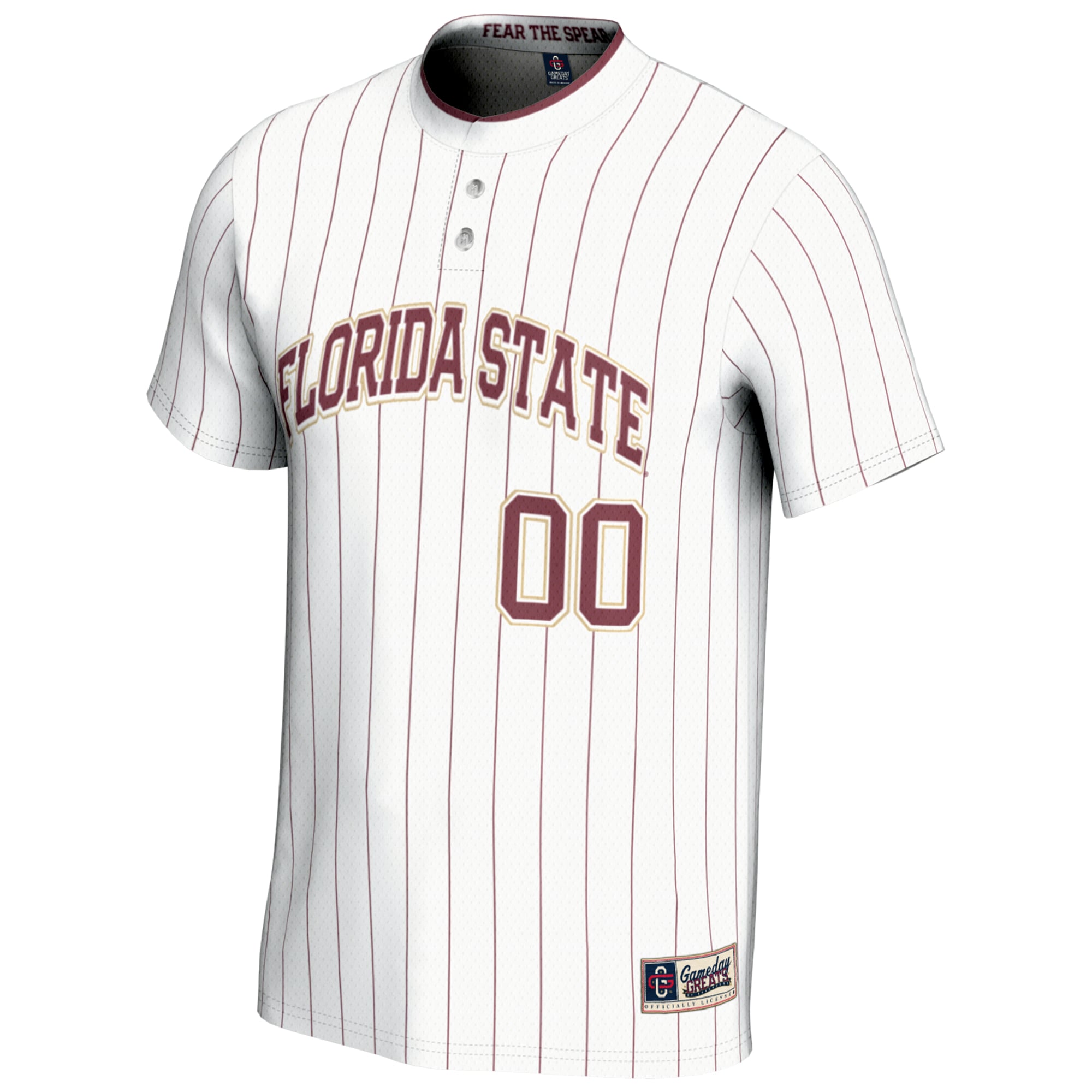 Florida State Seminoles Unisex Lightweight Softball Jersey White - front view