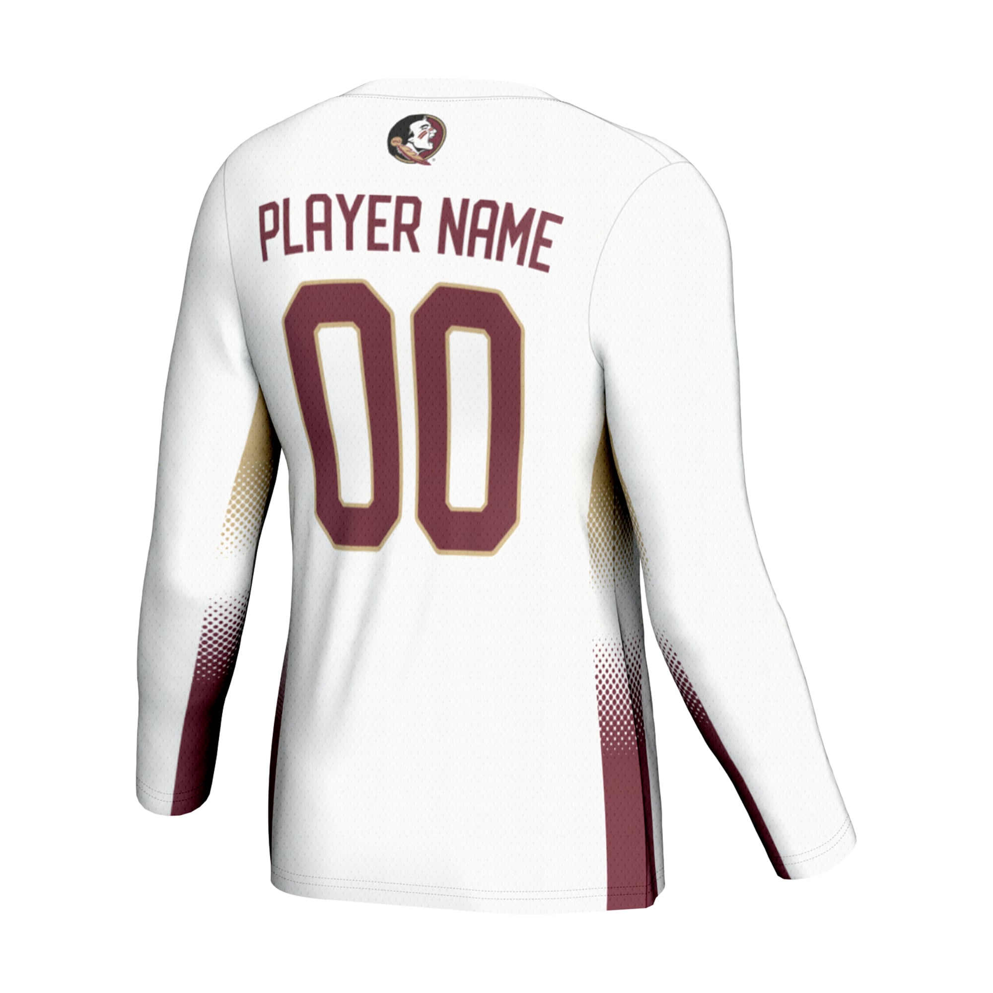 Florida State Seminoles Unisex Lightweight Volleyball Jersey White - back view