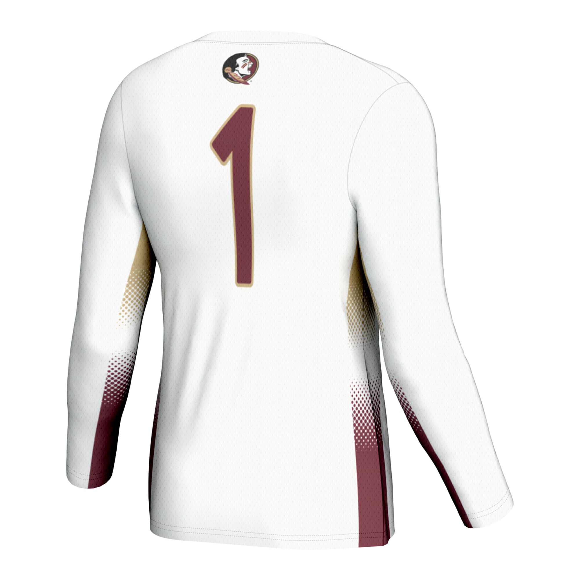 #1 Florida State Seminoles Unisex Lightweight Volleyball Jersey White - back view