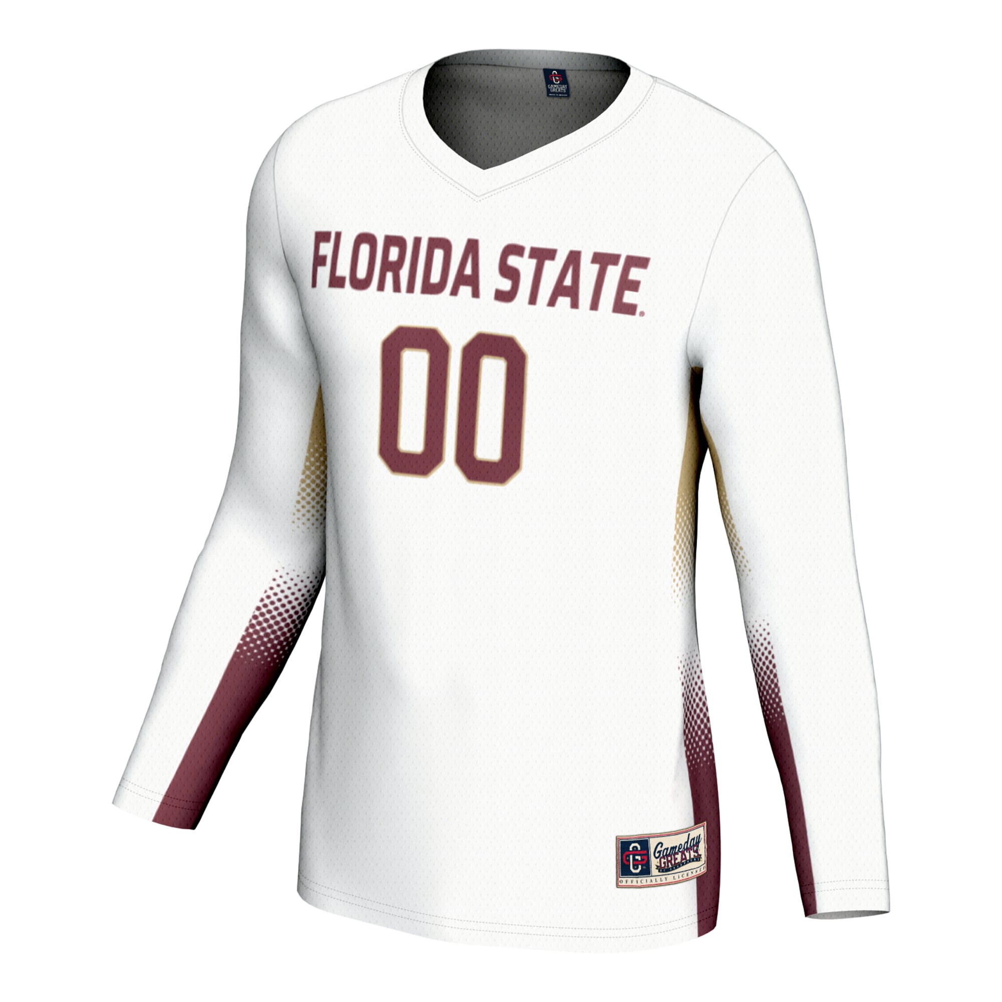 Florida State Seminoles Unisex Lightweight Volleyball Jersey White - front view