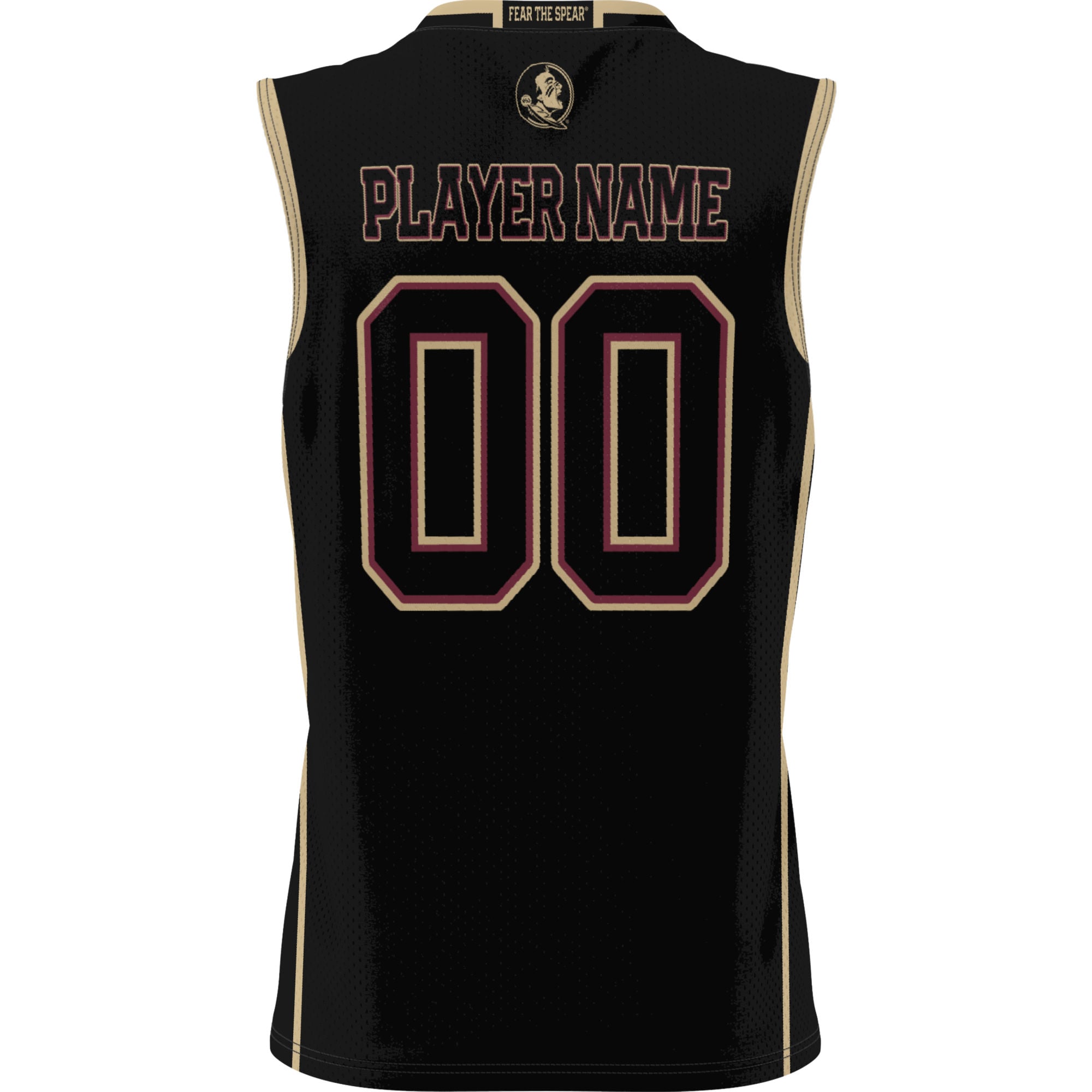 Florida State Seminoles Unisex Lightweight Women's Basketball Jersey Black - back view