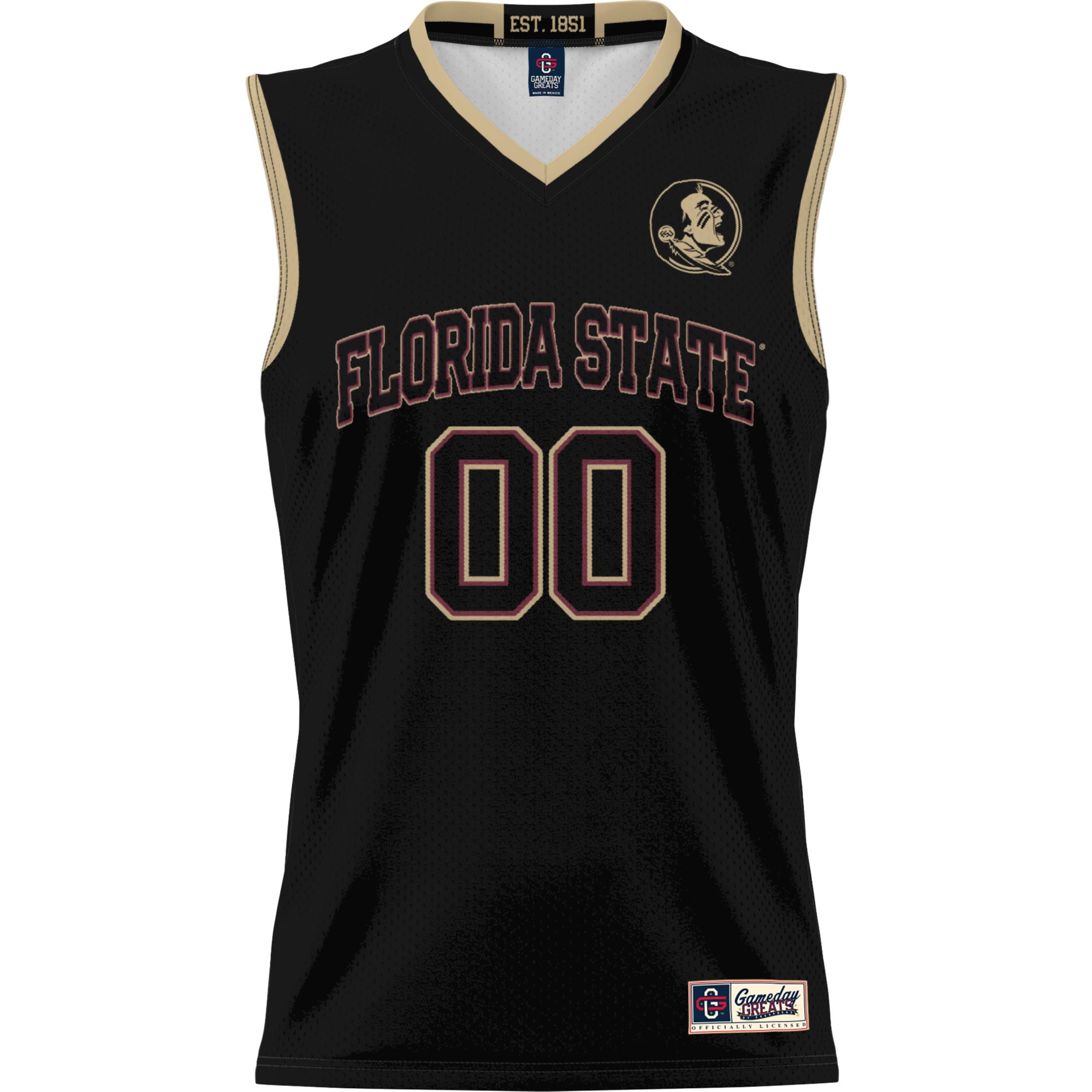 Florida State Seminoles Unisex Lightweight Women's Basketball Jersey Black - front view