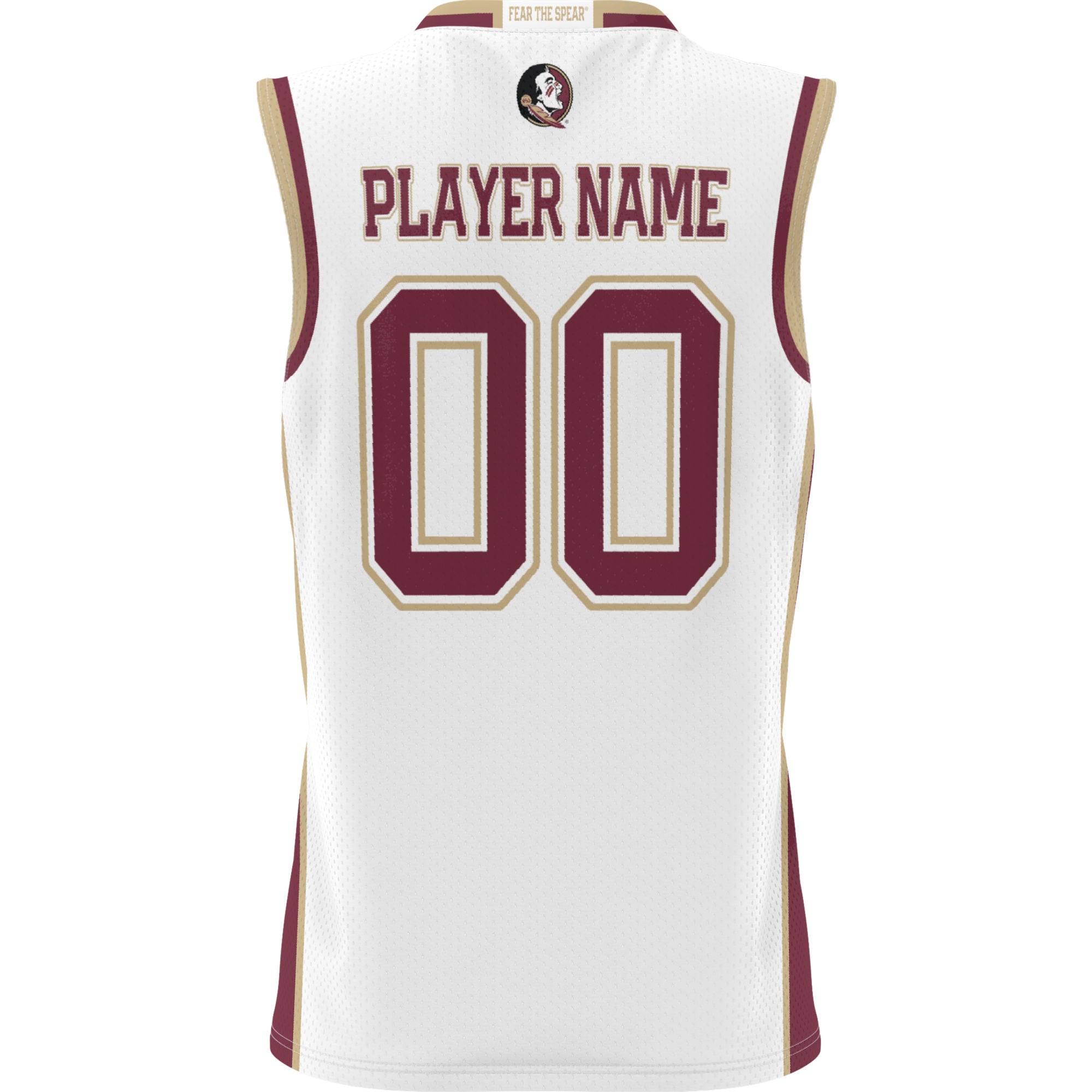 Florida State Seminoles Unisex Lightweight Women's Basketball Jersey White - back view
