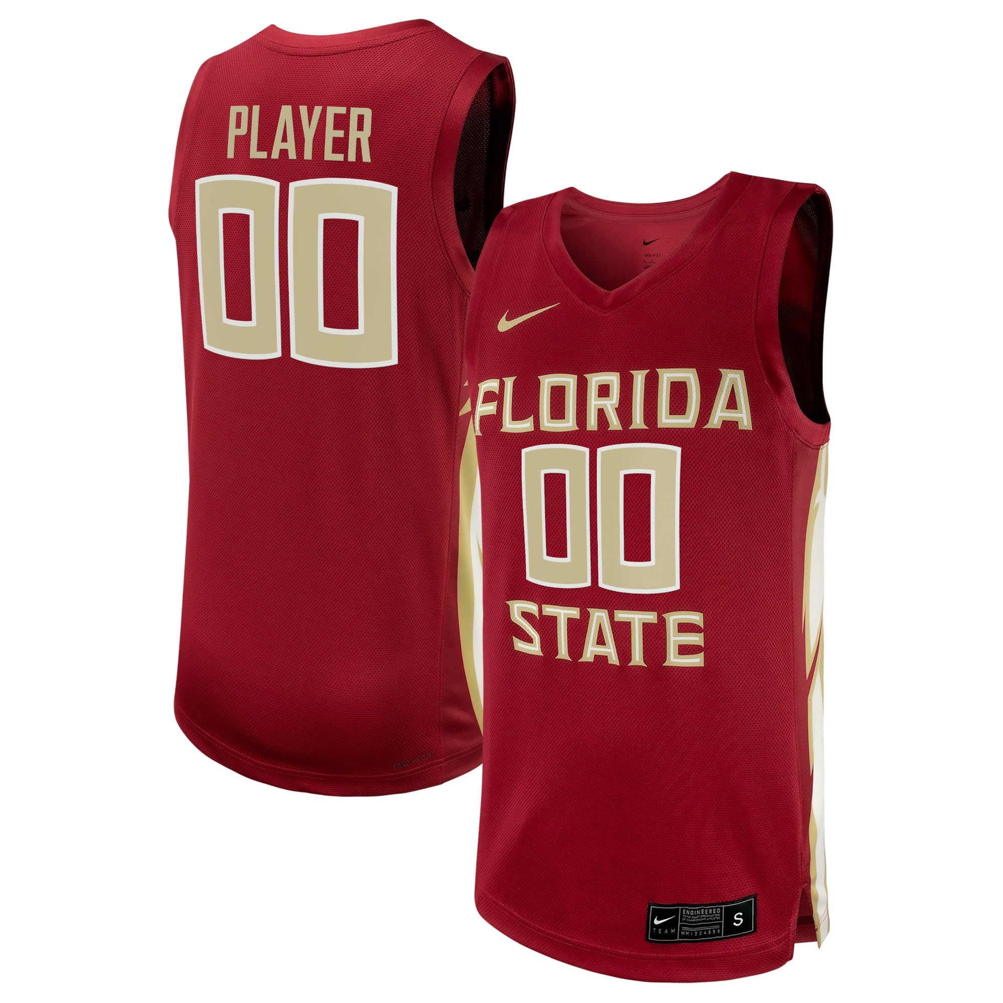 Florida State Seminoles Unisex Women's Basketball Jersey Garnet - front and back view