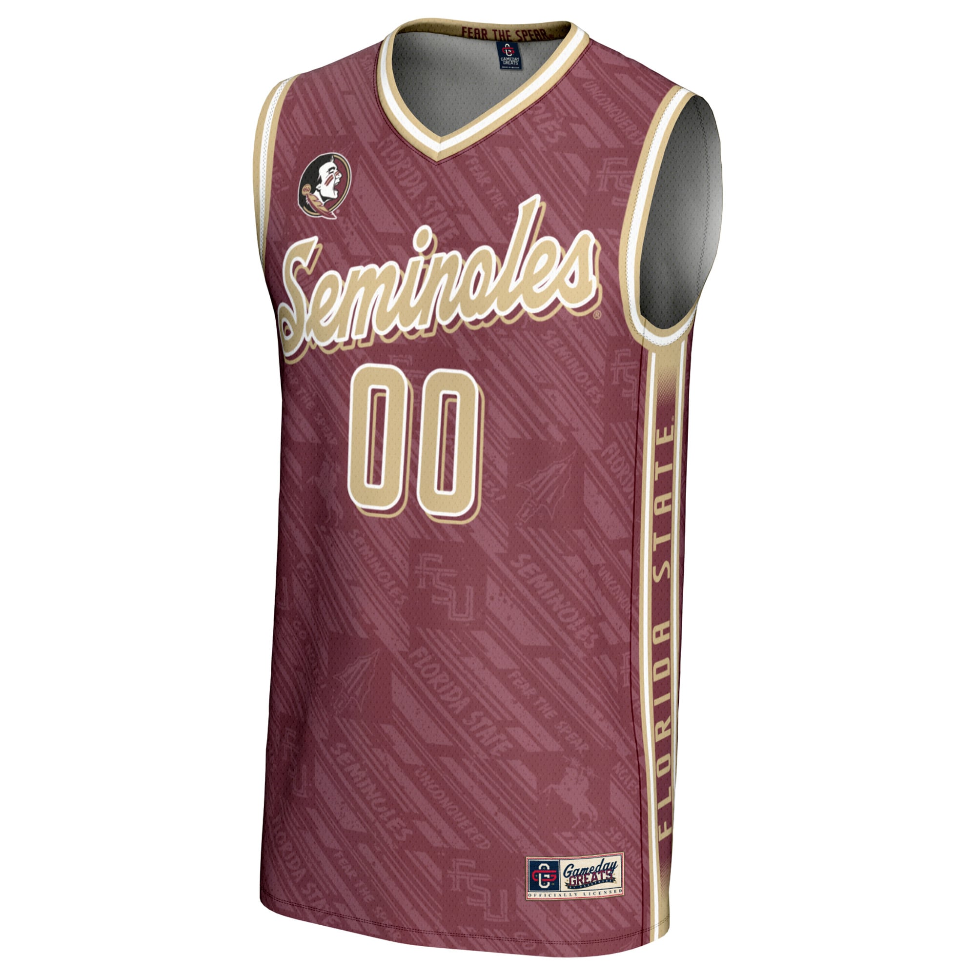 Florida State Seminoles Unisex Women's Basketball Lightweight Highlight Print Jersey - front view