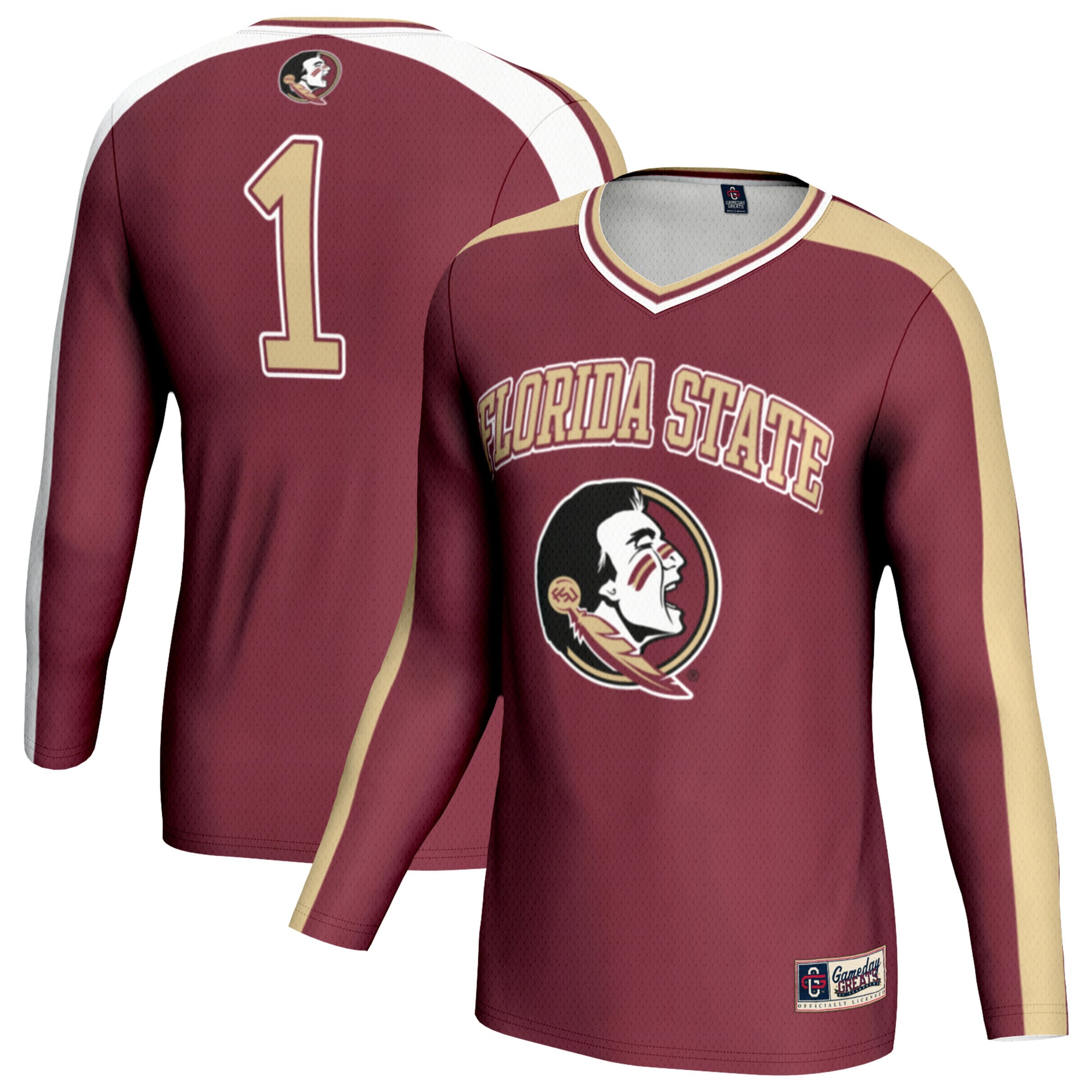 Florida State Seminoles Unisex Women's Volleyball Lightweight Fashion Jersey - front and back view