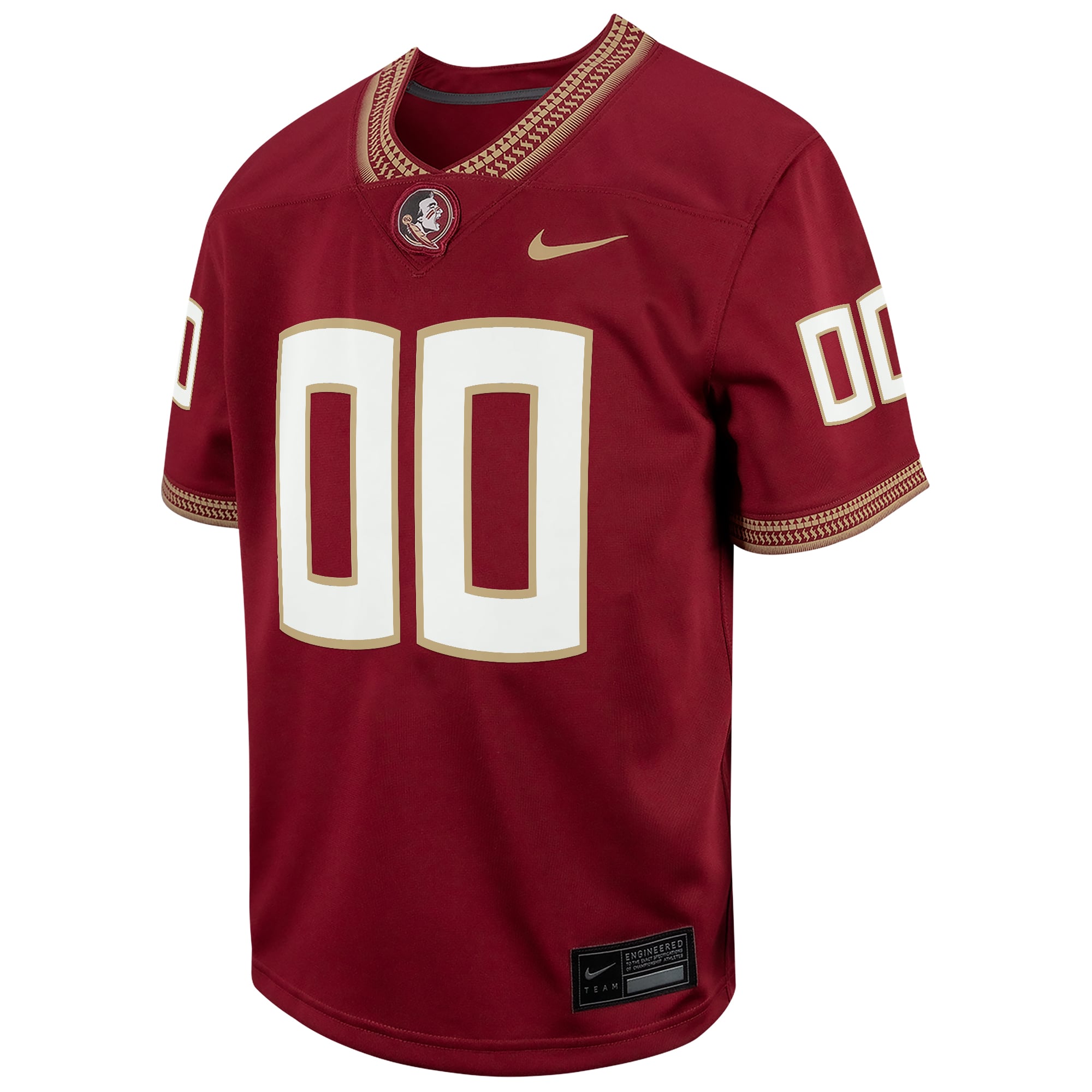 Florida State Seminoles Youth Custom Football Jersey - Garnet - front view