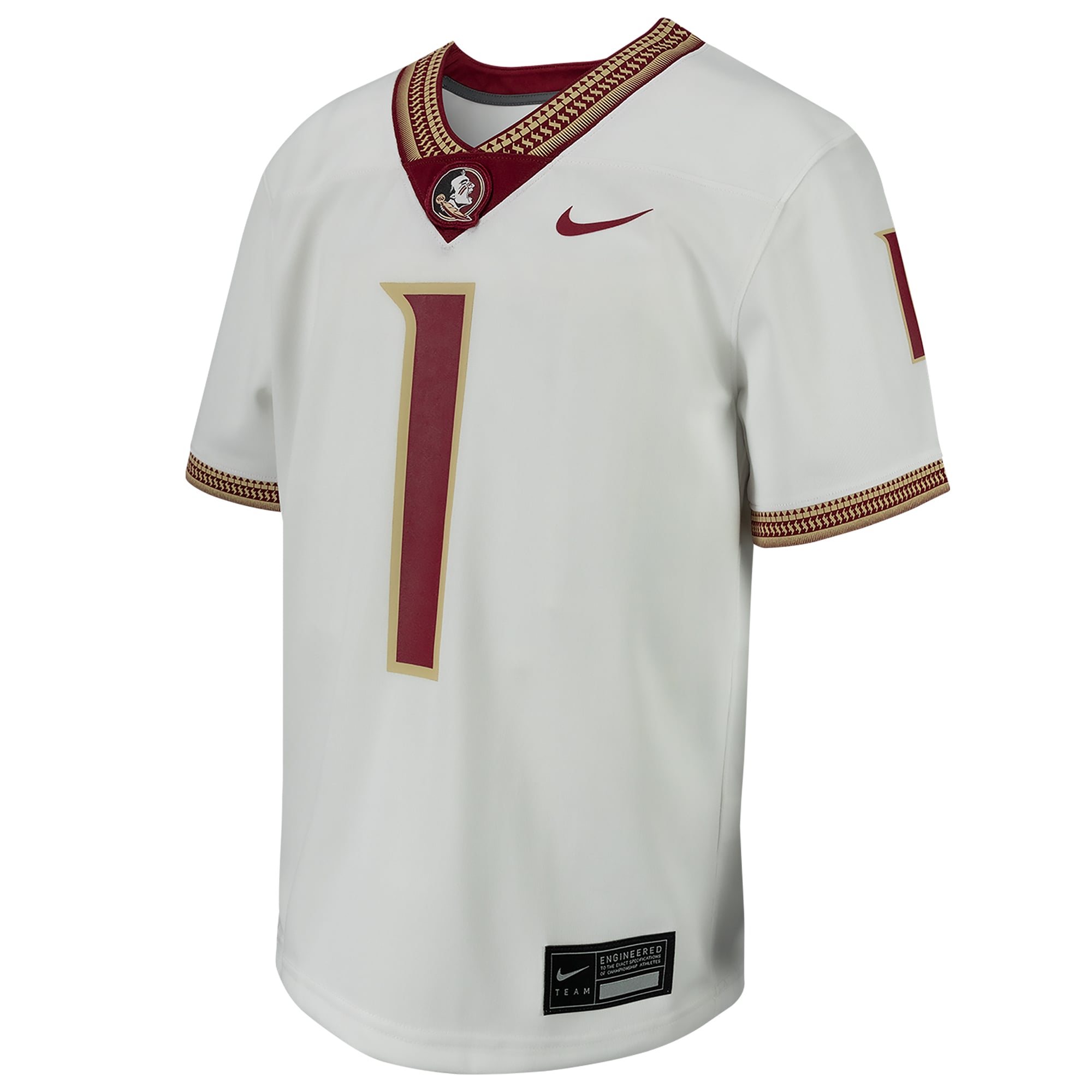 Florida State Seminoles Youth Football Jersey White - front view