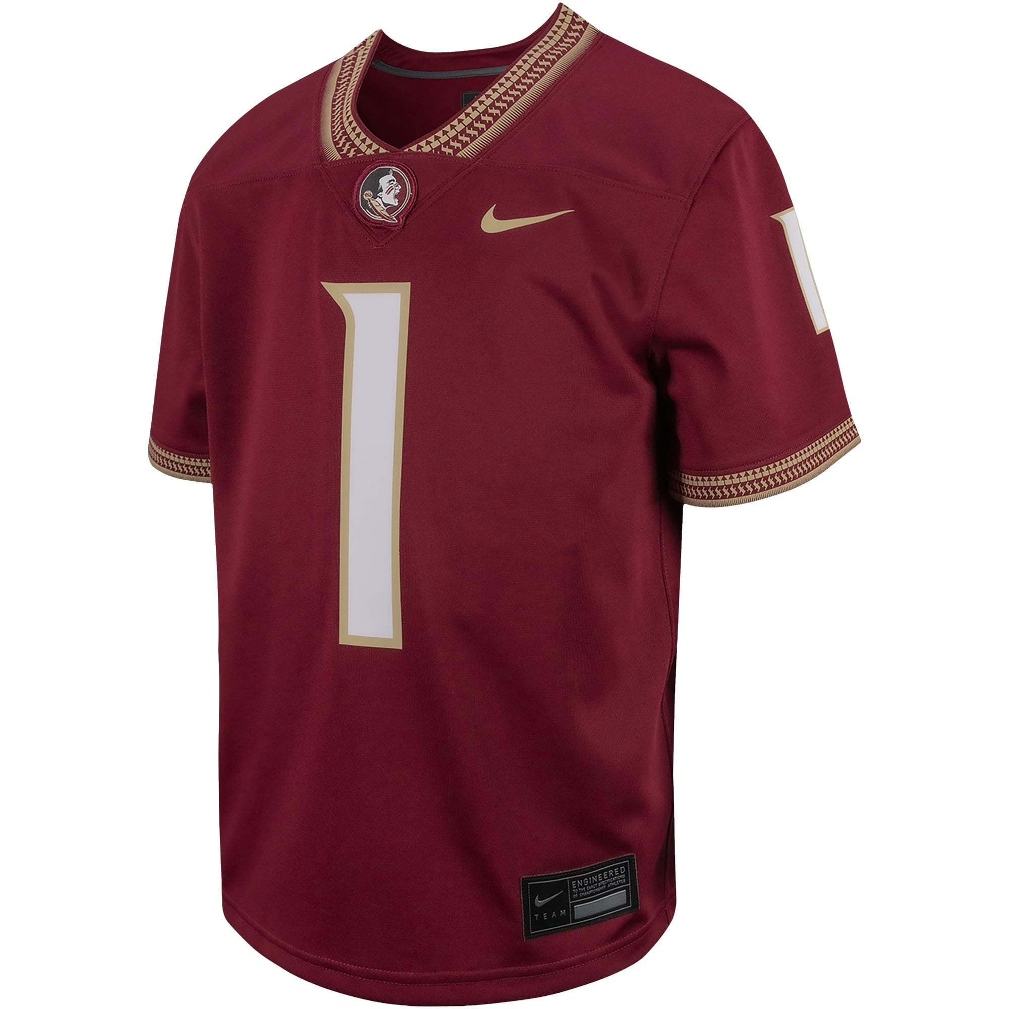 #1 Florida State Seminoles Youth Jersey Garnet - front view