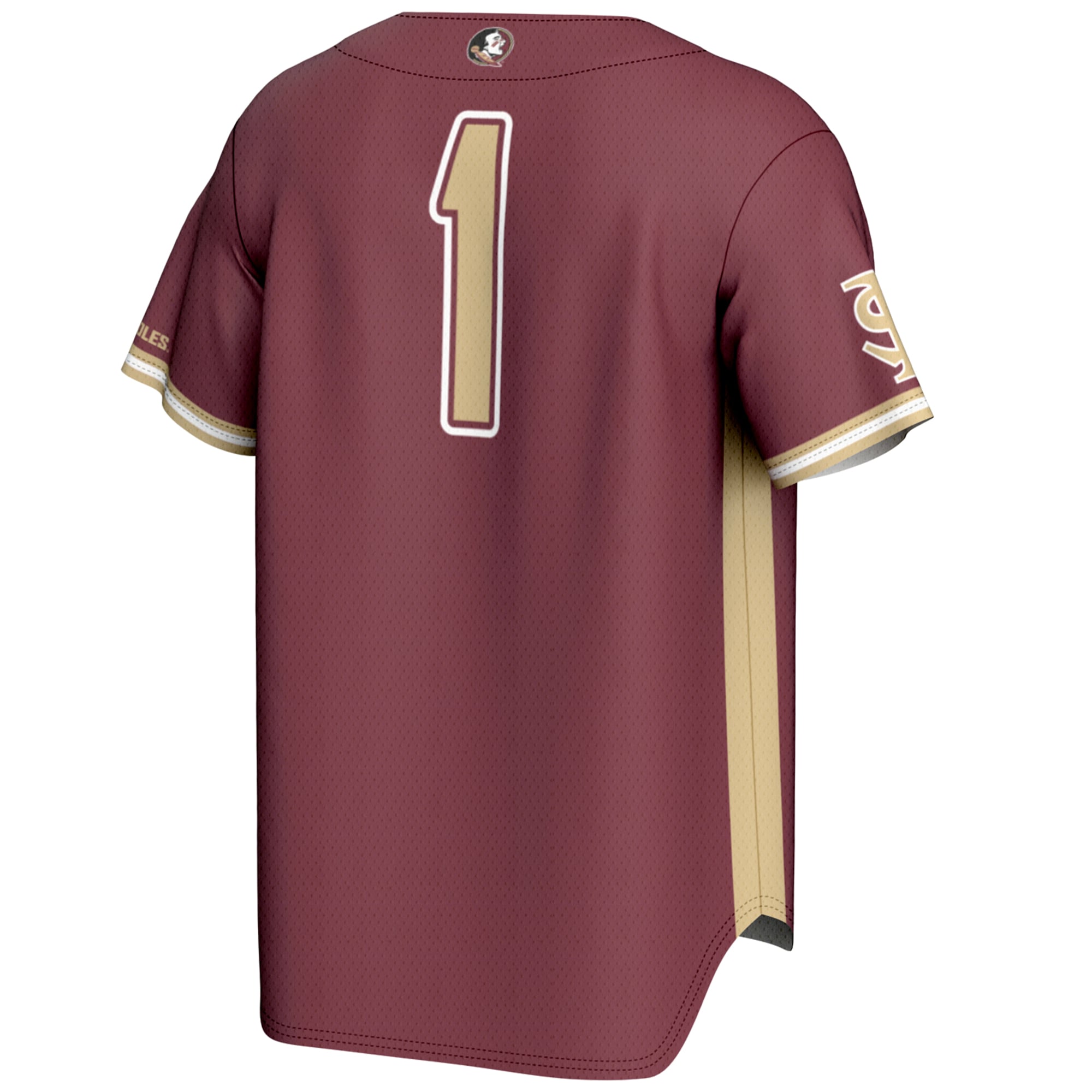 #1 Florida State Seminoles Youth Lightweight Baseball Jersey Garnet - back view