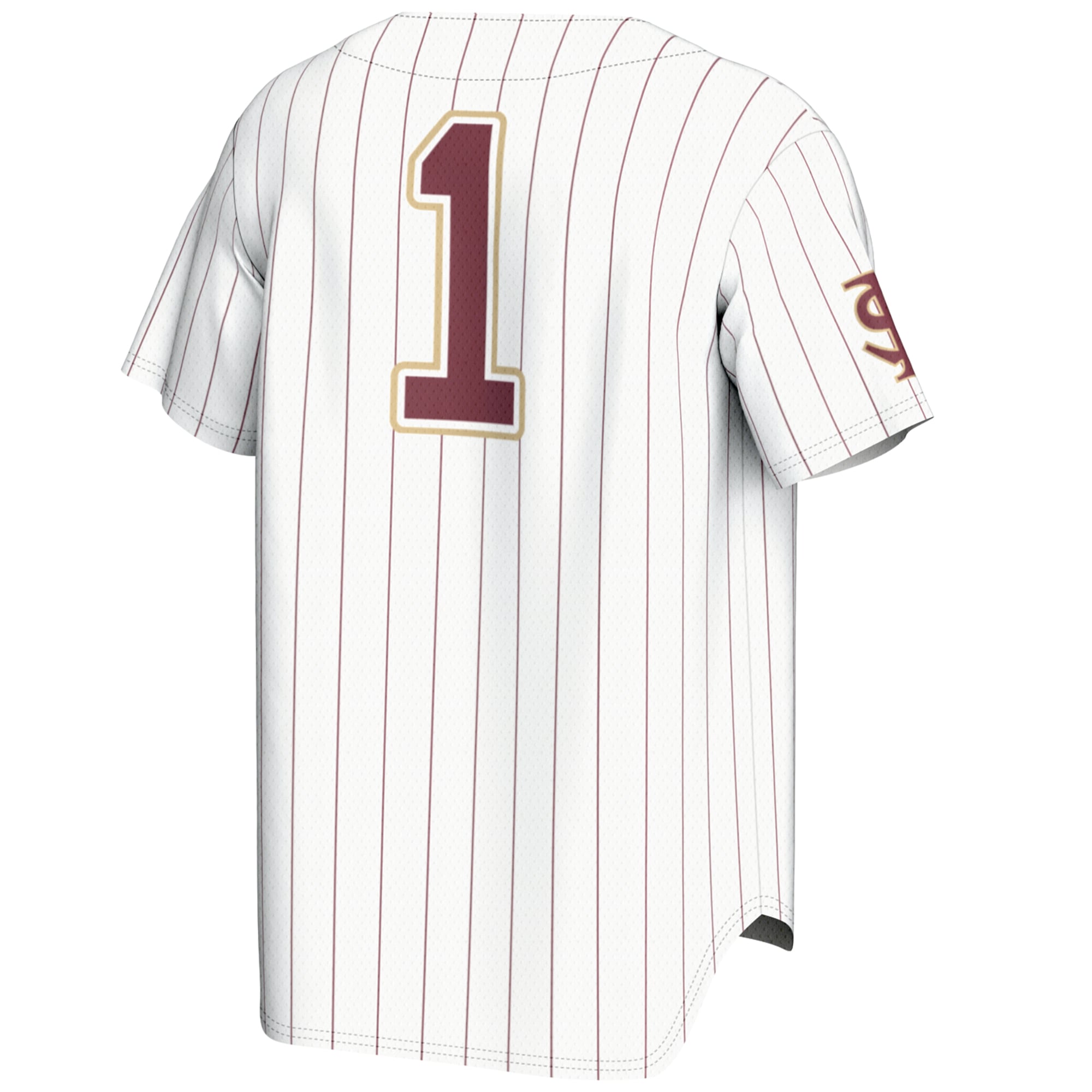 #1 Florida State Seminoles Youth Lightweight Baseball Jersey White - back view
